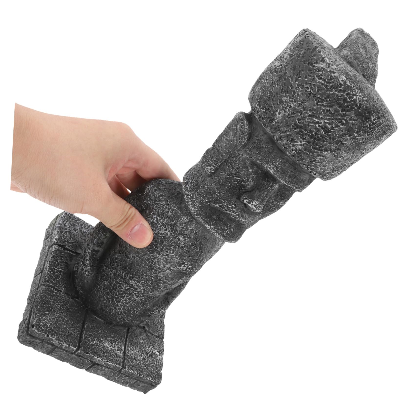 Statua Moai in Pietra Resistente Decorazione Paesaggistica Romana Antica Figurina Artistica per Vasche e Terrari Ornamento Realistico per Appassionati del Passato