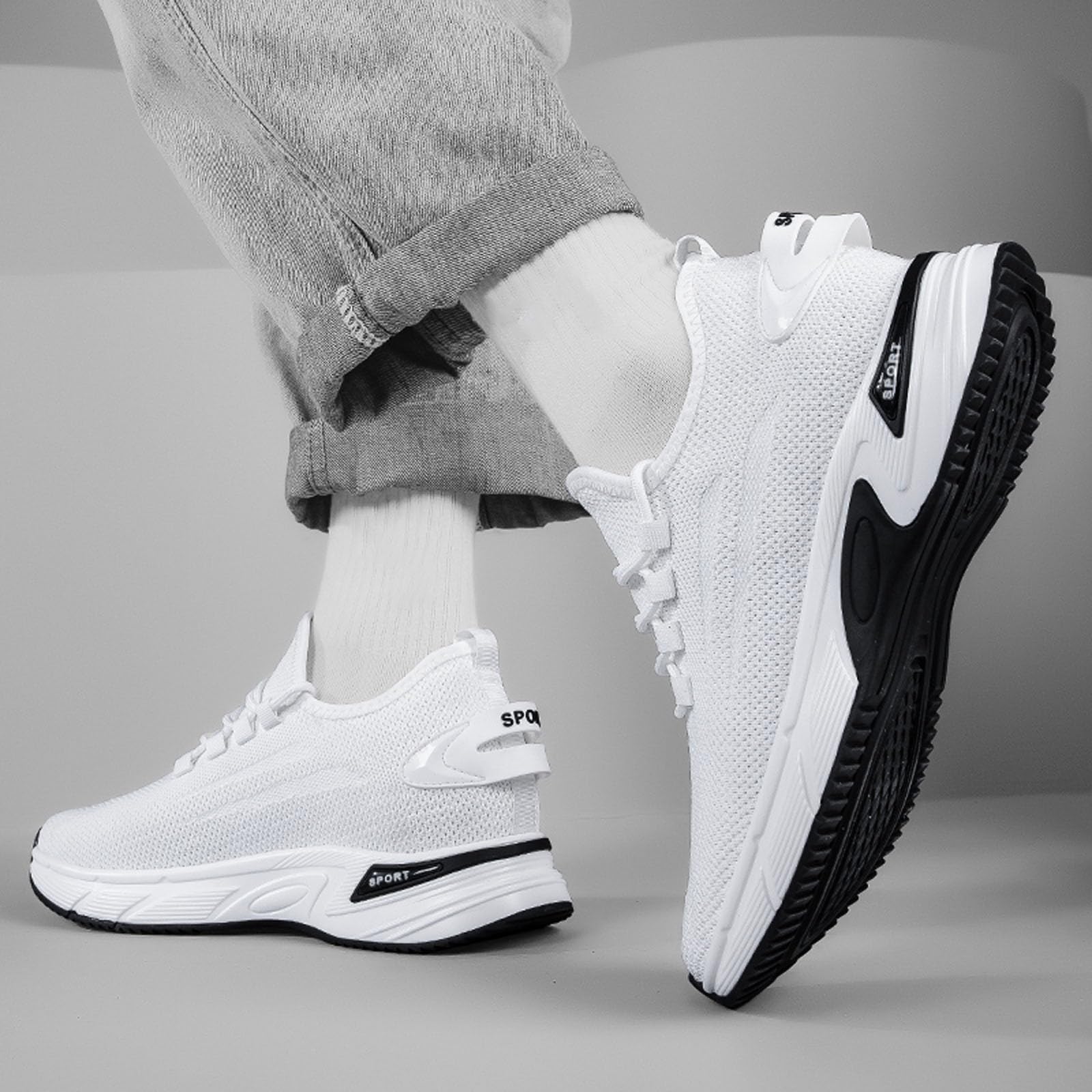 Running Schuhe Herren - Modische Herren Sneaker mit atmungsaktivem Mesh für sportlichen Komfort Elegante Innenhöhenverstärkung