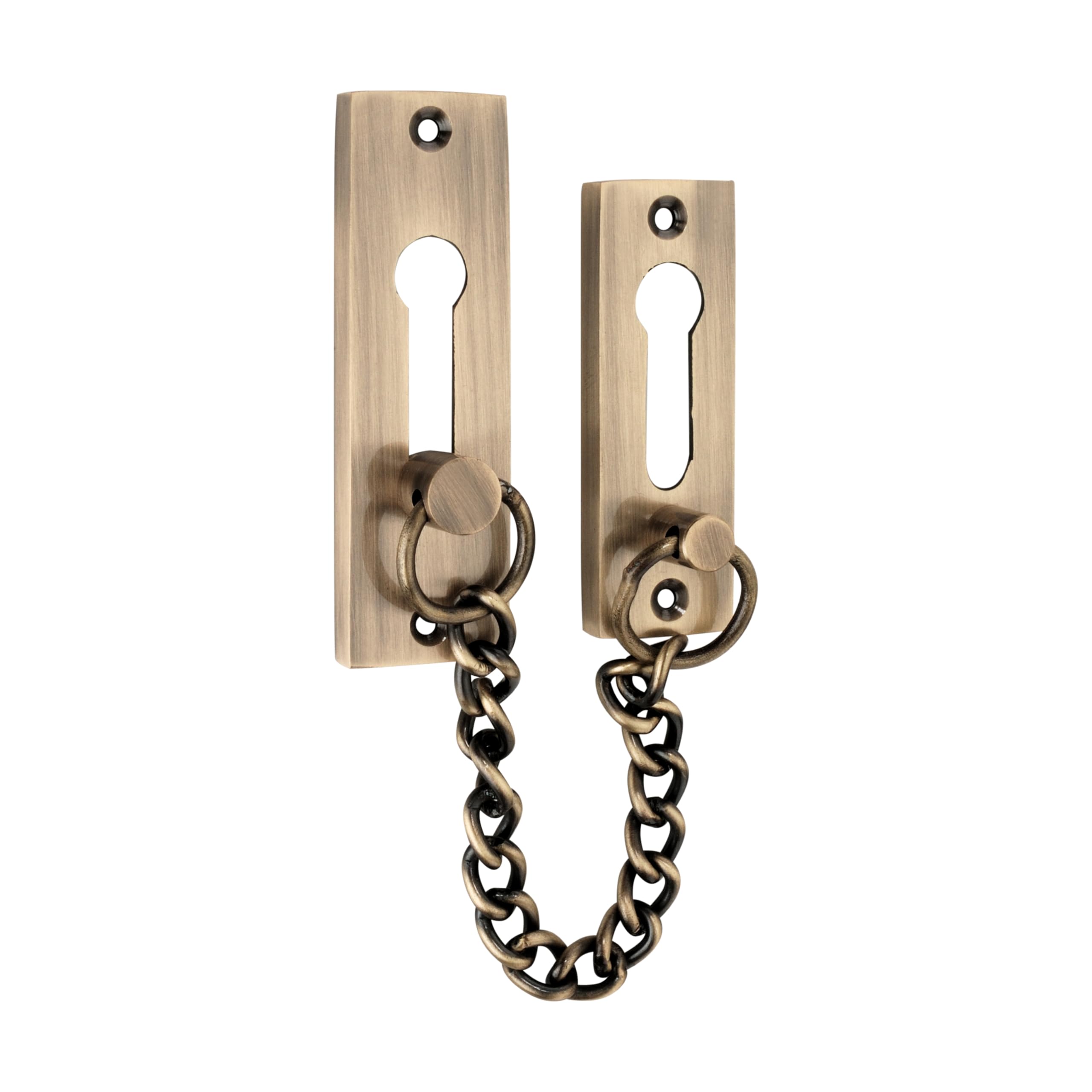 Savio BDC001 Heavy Duty Brass Door Safety Chain |Silver Brass Door Chain| Reliable Home & Apartment Door Security Hardware|Safety Door Guard Chain | Strong & Durable Hardware (Antique)-image-2