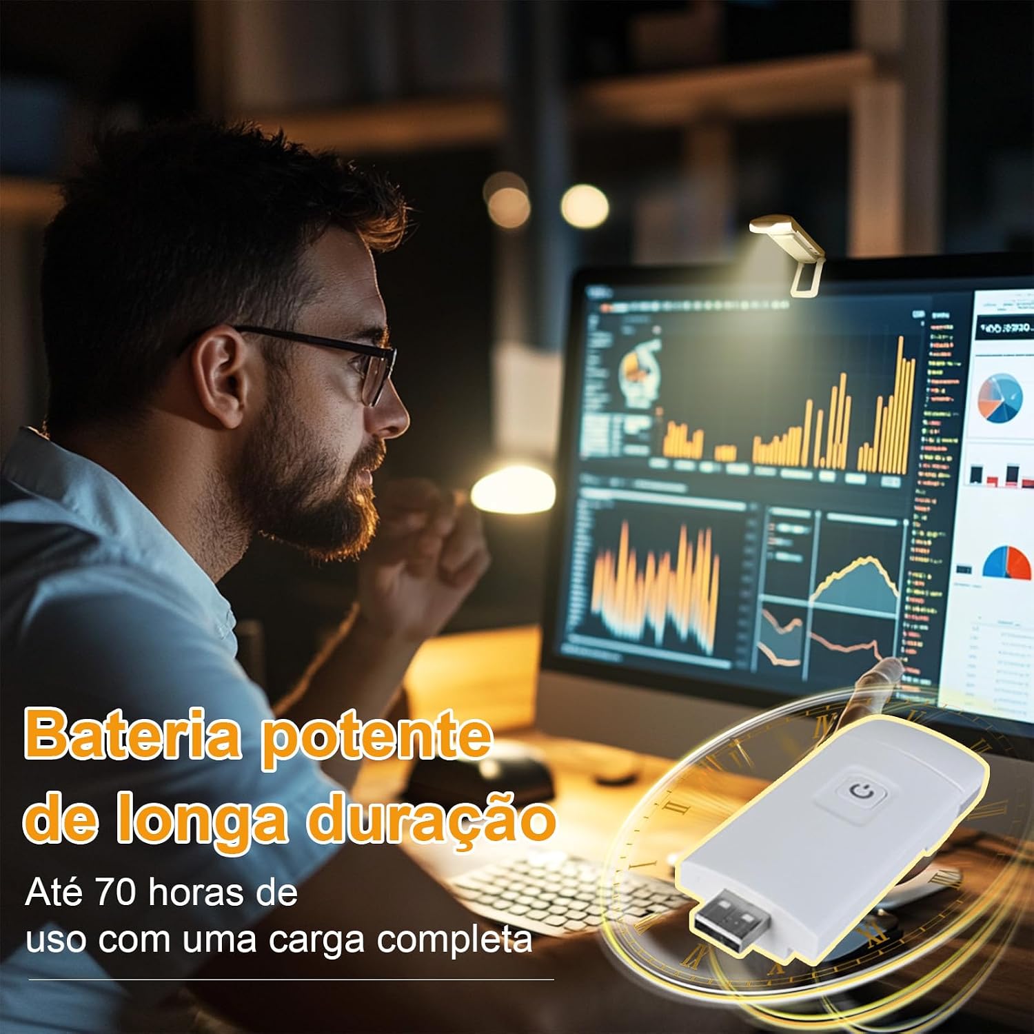 Luz de Leitura para Livro,Luminária de Leitura com Clipe e Braço Flexível USB Recarregável - Brilho & Cor Ajustáveis, Luz Ampla Cuidados com os Olhos, Ideal para Leitura na Cama e à Noite Luz de Leitura para Livro,Luminária de Leitura com Clipe e Braço Flexível USB Recarregável - Brilho & Cor Ajustáveis, Luz Ampla Cuidados com os Olhos, Ideal para Leitura na Cama e à Noite