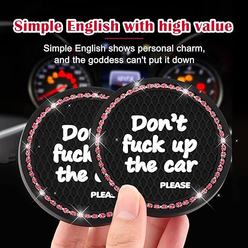 Miniatura 3 de 2 posavasos de automóvil con brillantes universales de silicona antideslizante de 275 pulgadas posavasos de agua con textura de panal de diamantes