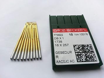 50PCS GROZ-BECKERT INDUSTRIAL SEWING MACHINE BALLPOINT NEEDLES Sewing Machine Needles DB1 Dbx1 1738 16X231 (70/10 80/12 90/14 100/16 110/18),5 size,10 per size