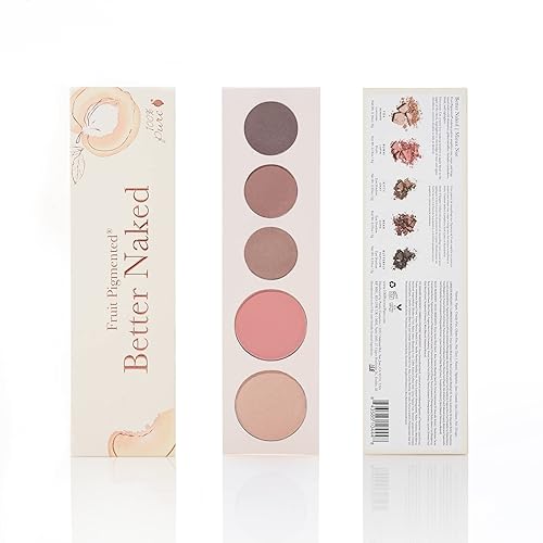 Miniatura 8 de 100% PURE Better Naked Makeup Palette All in One Compact 3 Eyeshadow, Blush, Face Highlighter, Fruit Pigmented Natural Nude Neutral Look for All