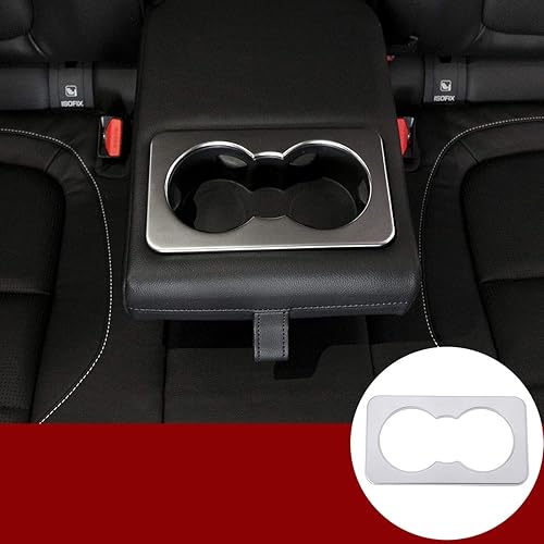 YIWANG ABS cromado asiento trasero de la fila del coche titular de la taza del agua cubierta del marco etiqueta engomada para Jaguar XE F-Pace XF