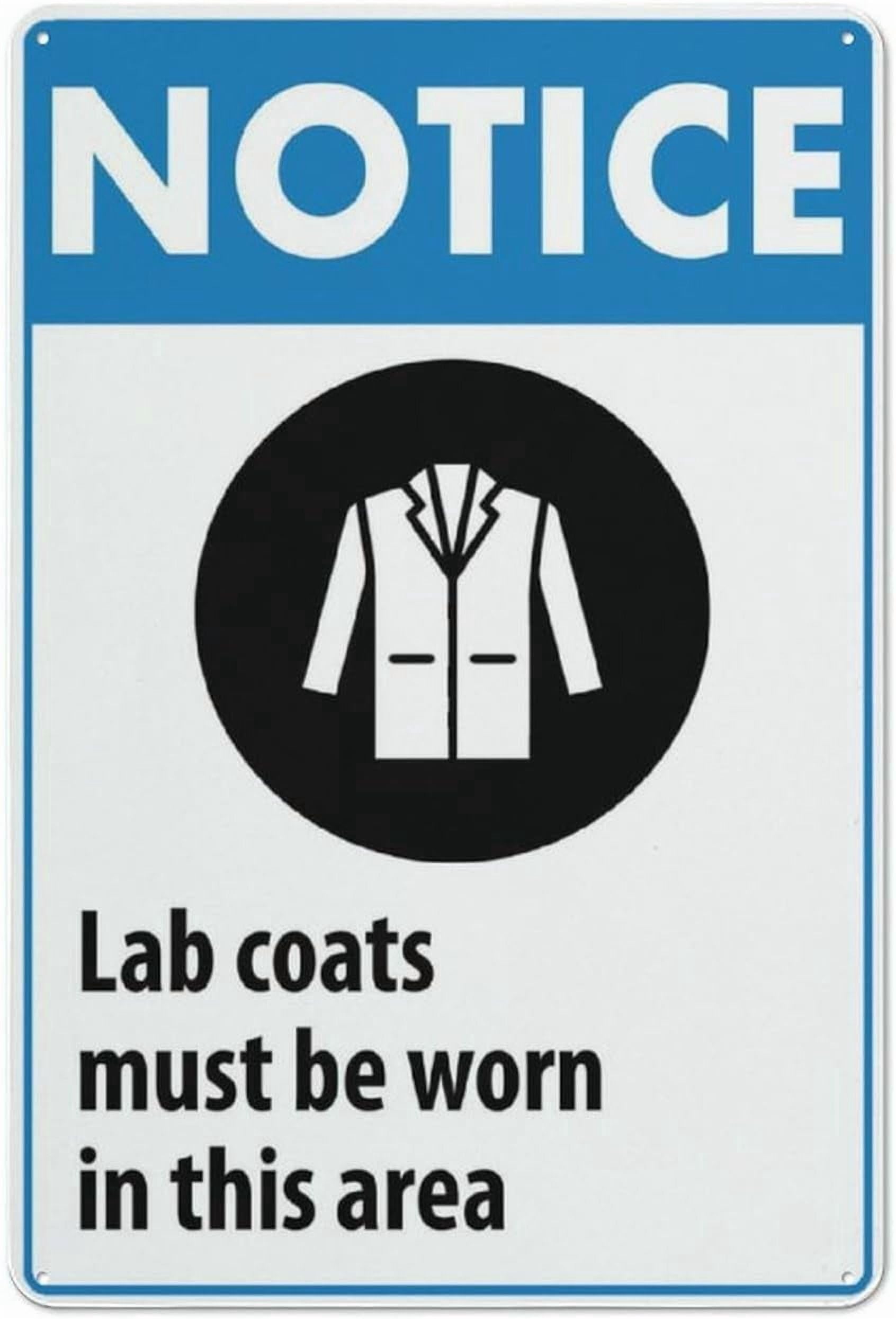 (2-Pack) Metal Tin Sign Sign Notice Lab Coats Required 8"x12" Outdoor Home Yard