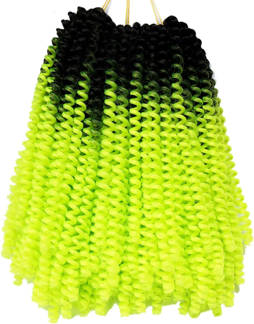 Onetree, treccine sintetiche a molla, 3 confezioni da 100 g (3 confezioni, colori misti, nero/giallo)