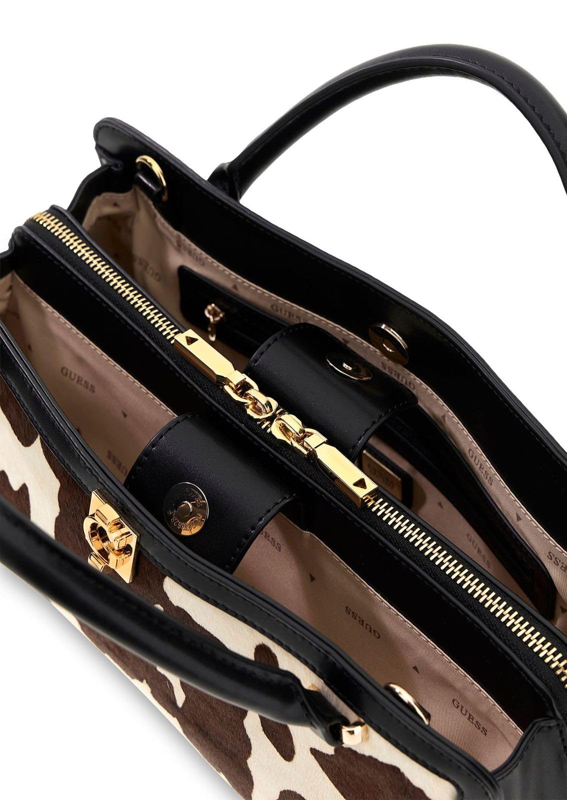 GUESS Cuero bolso bandolera bolso de hombro Audrey Girlfriend Satchel Cow multicolor