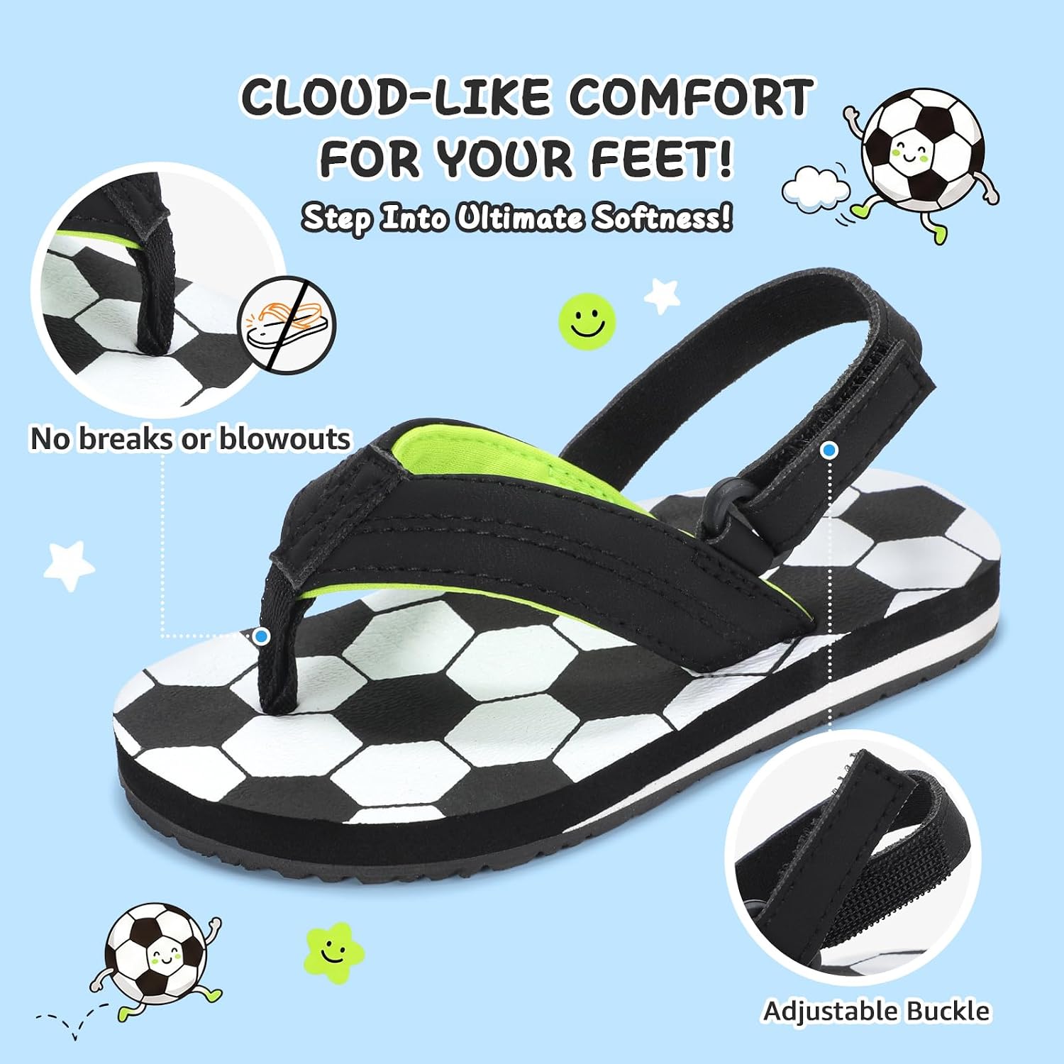 STQ KIDS Girls Boys Flip Flop For Toddler Slip on Thong Sandals For Summer Bath Shower Beach Pool Slide Sandals