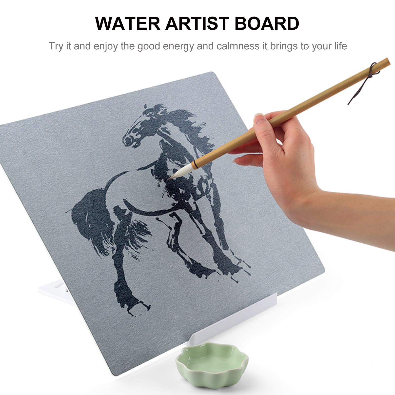 Juego de tablas de dibujo impermeables A3, polipropileno con pendiente y pincel incluidos, kit de pintura de acuarela reutilizable para dibujar y aprender opciones de color aleatorias