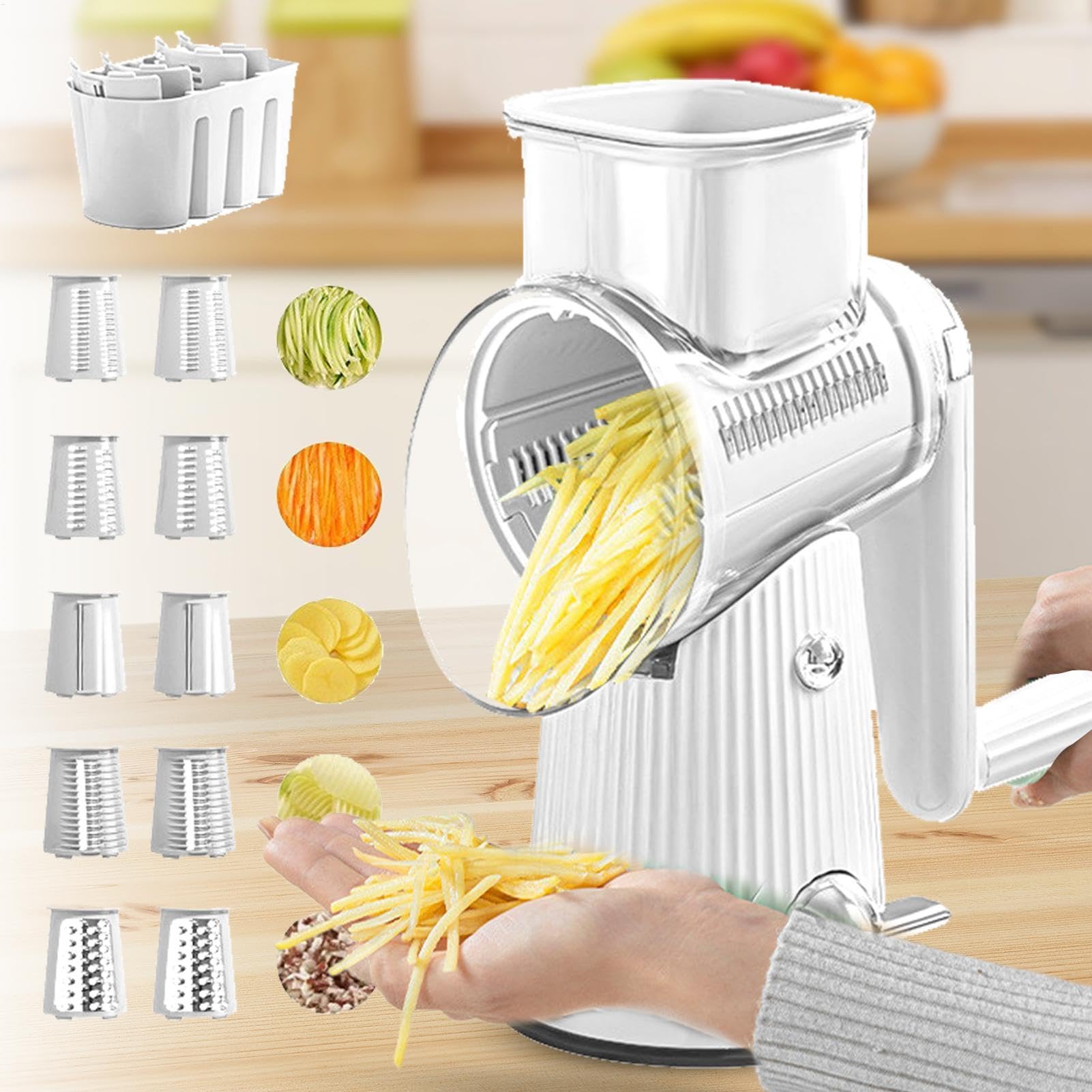 Affettatrice rotativa per verdure, affettatrice manuale da cucina
