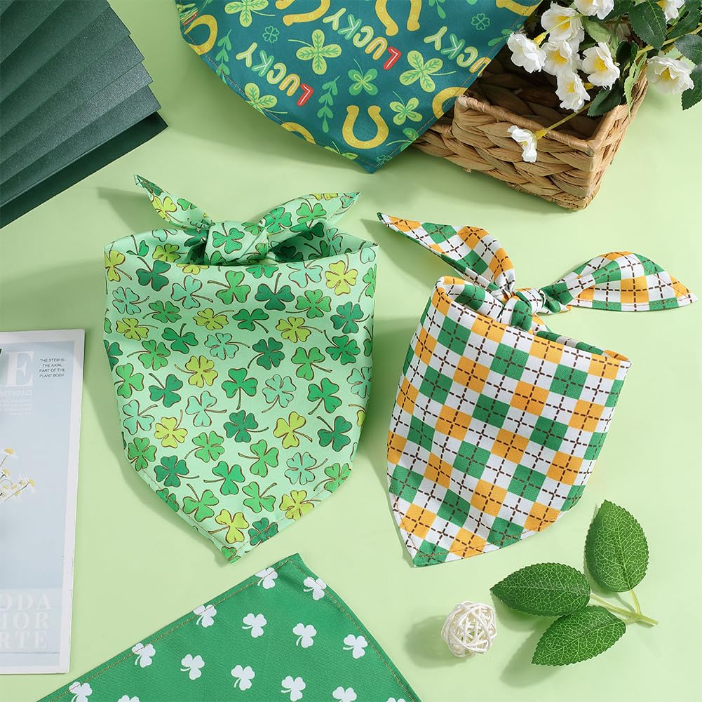 CRASPIRE 4 Styles St. Patrick Dog Bandana Green Wedding Pet Bandana Four-Leaf Clover Triangle Pet Dog Scarf Engagement Wedding Announcement Photo Props Collars Accessories for Pet Dog Lovers Gifts - Image 3