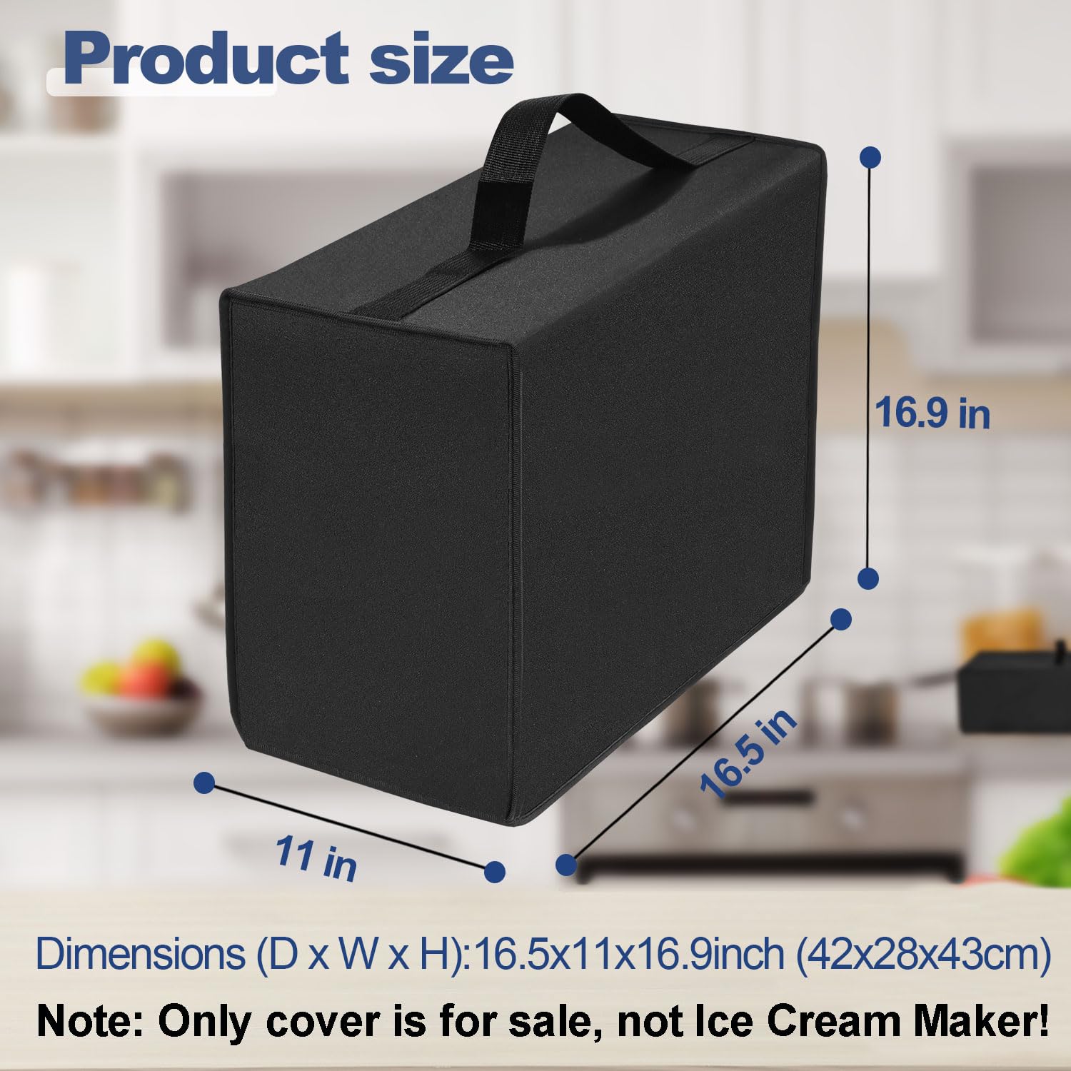 CREAMi - Copertura per gelatiera Ninja Swirl NC701, resistente, impermeabile, per macchina per gelato Ninja (nero, 41 x 28 x 43 cm)