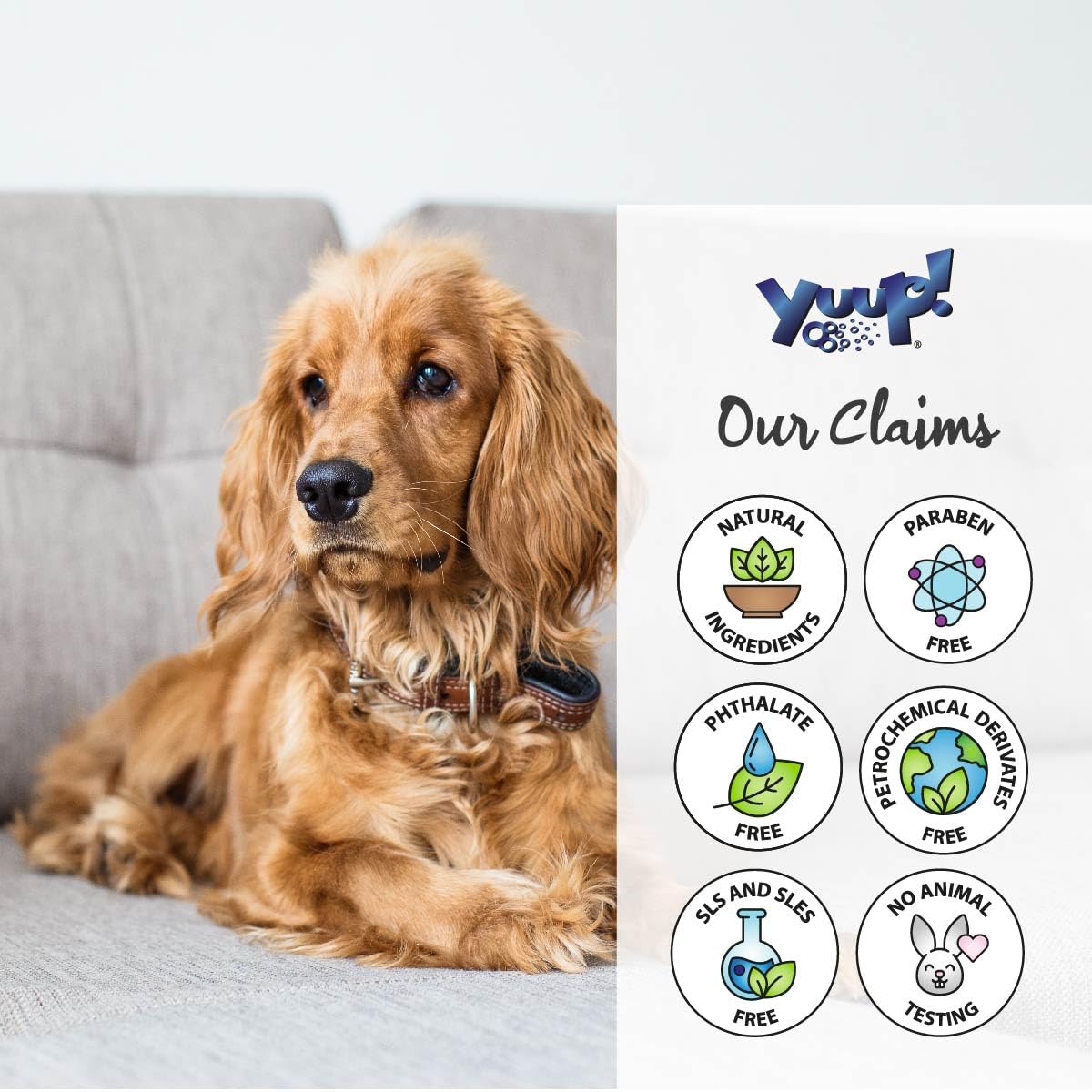 YUUP! - Spray Demelant Chien et Chat, 300 ml, Soin Biphasé démêlant et lustrant pour Pelage de Chiens et Chat, Bambou & Graines de Lin