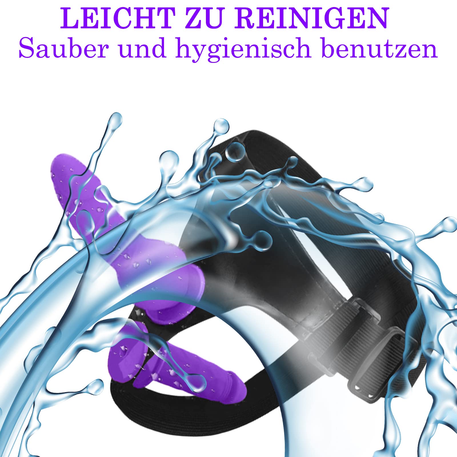 Strapon-on Doppeldildo Umschnalldildo Strap on Umschnall fr Frauen Lesbian,Abnehmbar  Double Dildo Anal Dildo Analplug mit Einstellbar Leder Harness,Masturbator  Sex Spielzeug fr die Frau (Violett) : Amazon.de: Drogerie & Krperpflege