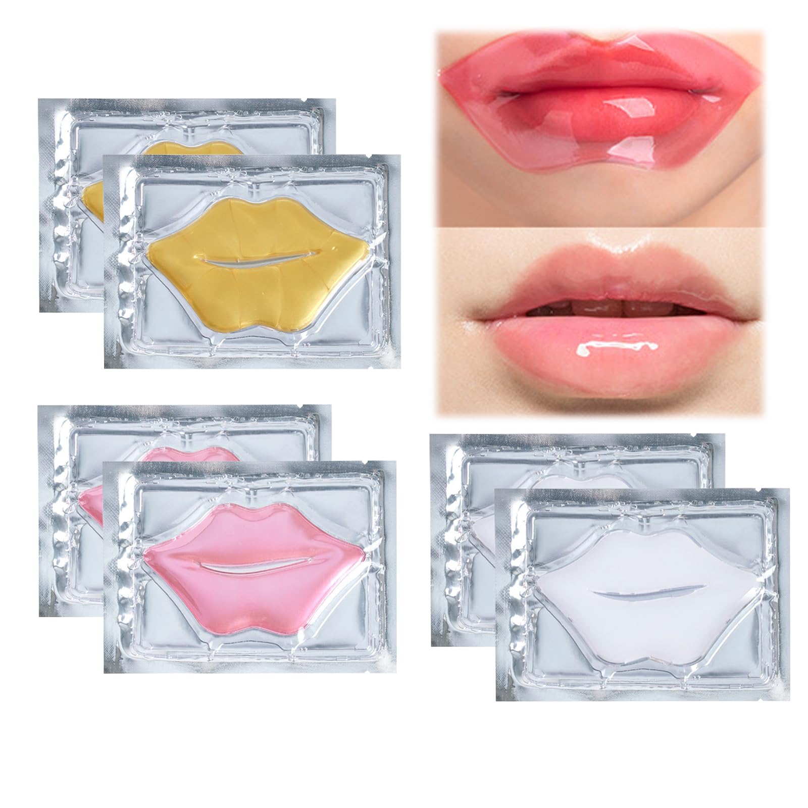Set of 6 Collagen Crystal Lip Masks: Moisturizing, Nourishing