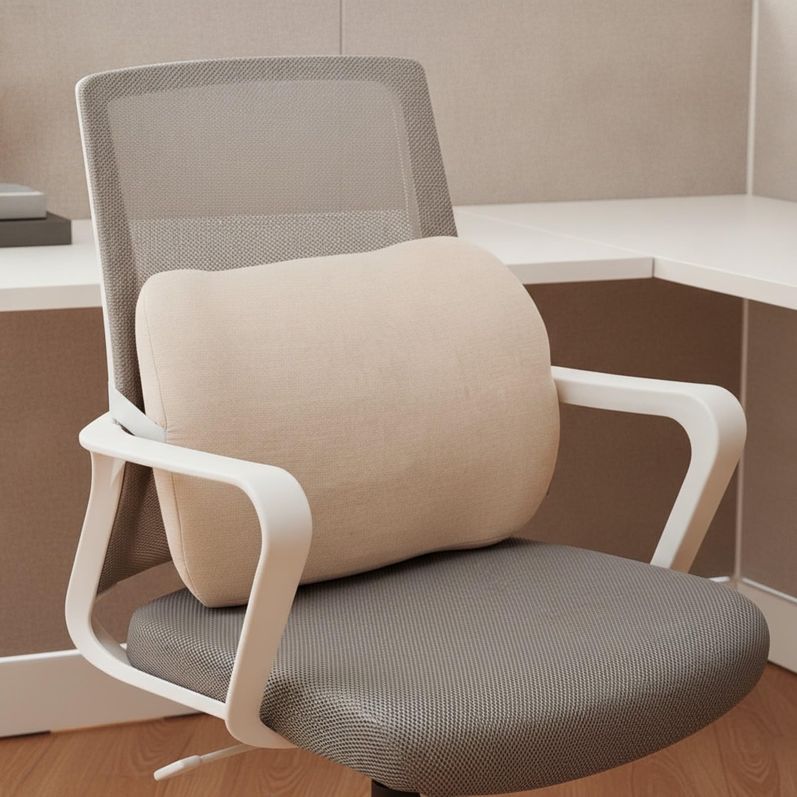 Qianly Cuscino per Sedia da Ufficio Traspirante, Beige