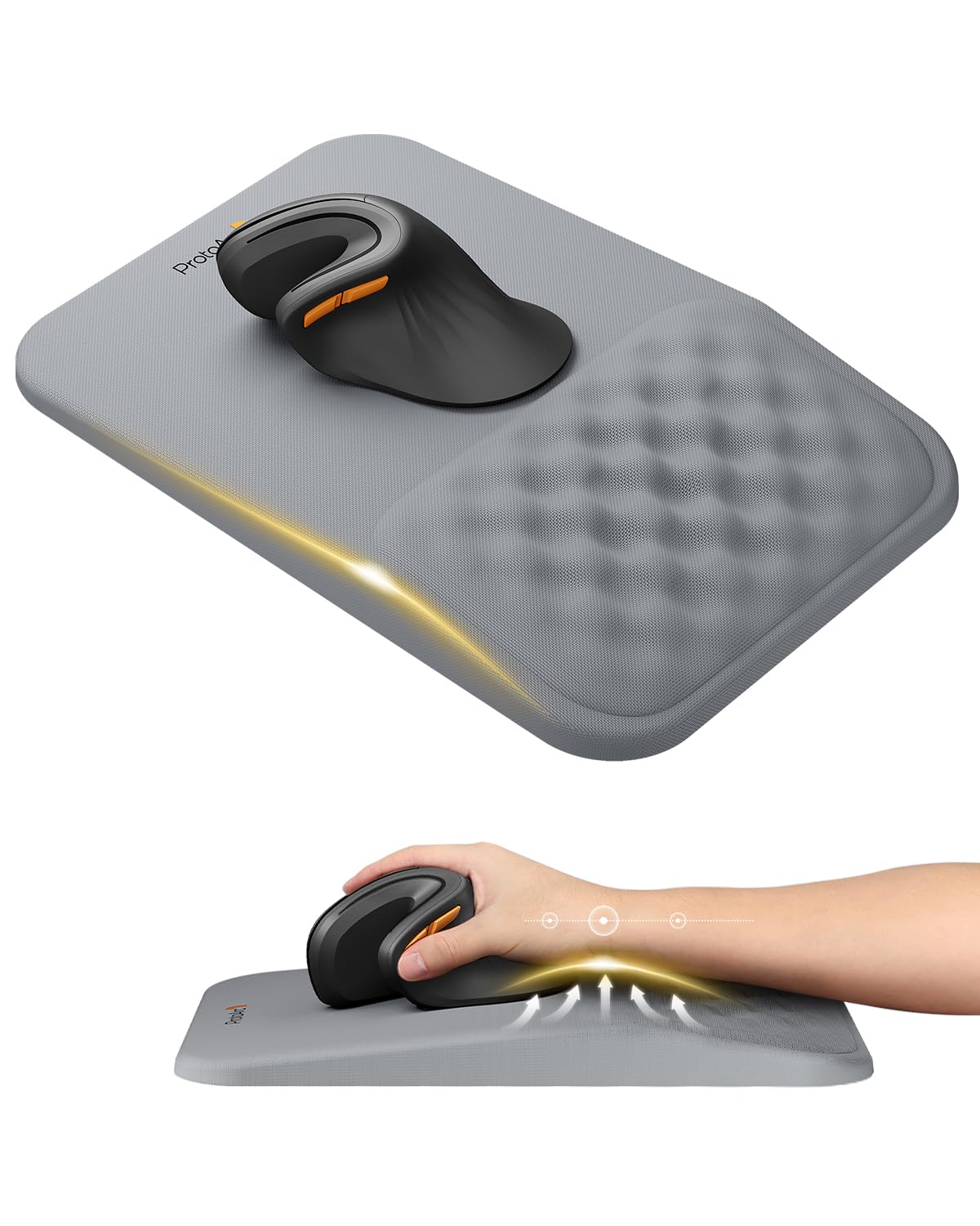 ProtoArc Tapis de Souris Ergonomique Repose-Poignet avec Fonction Massage, Base PU Antidérapante, Mousse Mémoire Forme Lycra, MP50 Gris - pour Ordi/ Portable/Bureau ProtoArc Tapis de Souris Ergonomique Repose-Poignet avec Fonction Massage, Base PU Antidérapante, Mousse Mémoire Forme Lycra, MP50 Gris - pour Ordi/ Portable/Bureau
