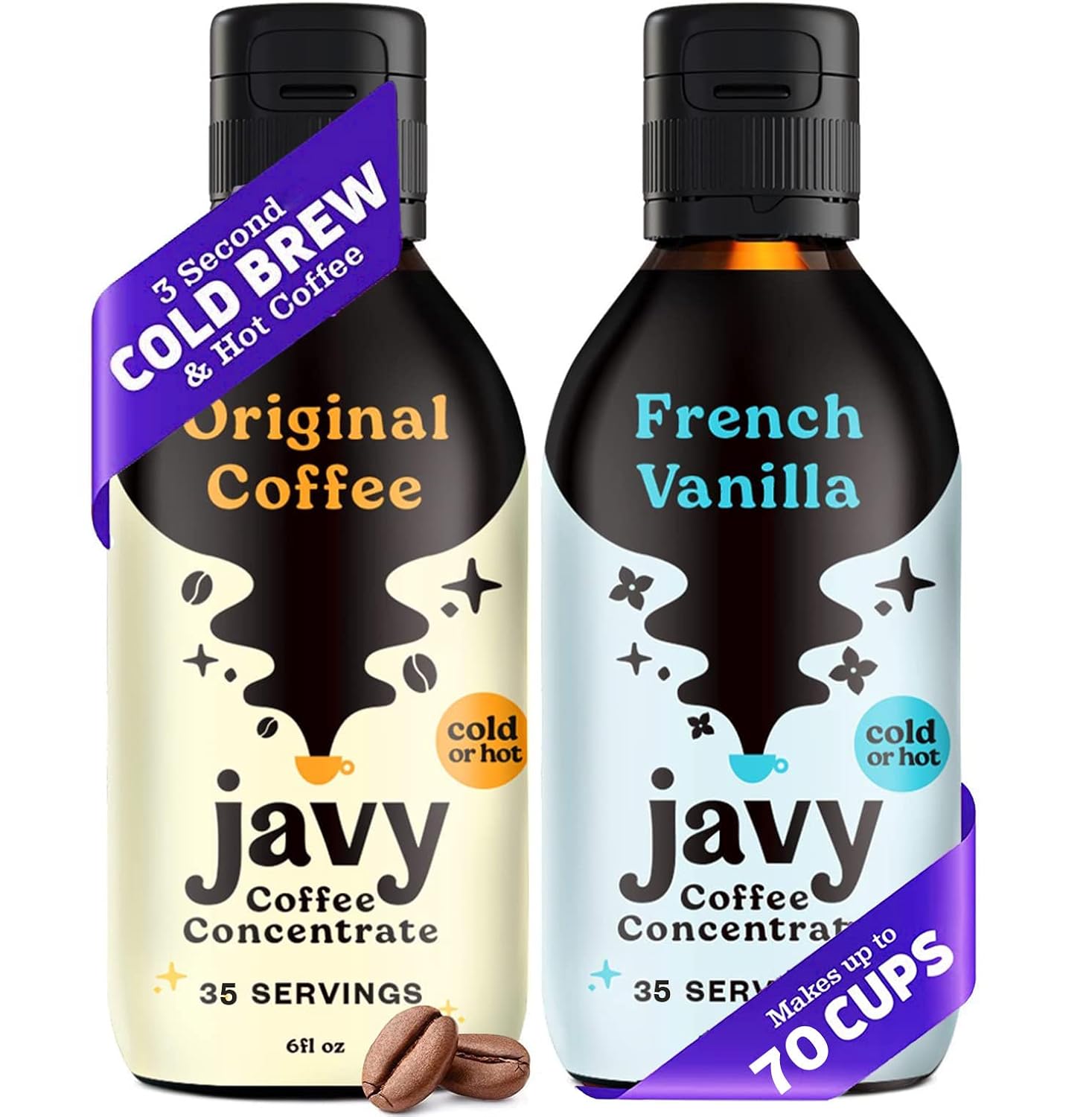 Javy 30X Cold Brew Coffee Concentrate, Perfect for Instant Iced Coffee and Cold Brewed Coffee. Made With All Natural, Mold Free, Arabica Coffee Beans. Low Acidic & Sugar-Free