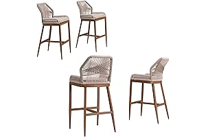 "Purple Leaf" Counter Height Rattan Bar Stools: A Bohemian Delight for Your Home