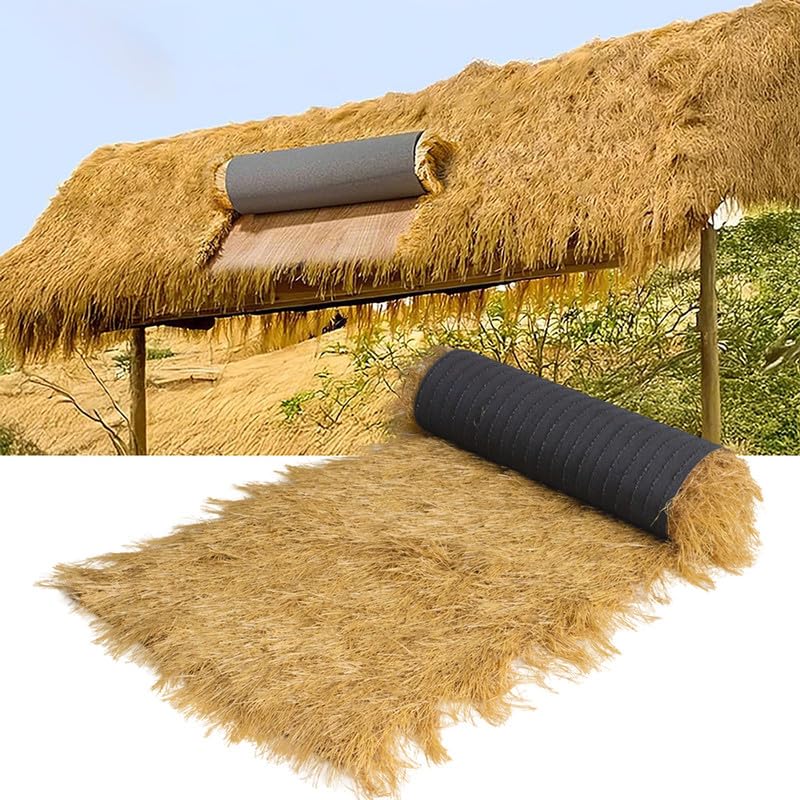 Petgrow Artificial Thatch Grass Roof Custom Size Mexican Straw Umbrella Cove rs UV Resistant & Fire Retardant Palapa Fake Grass for Nativity Scene Outdoor Tiki Bar Garden Fence Patio Christmas
