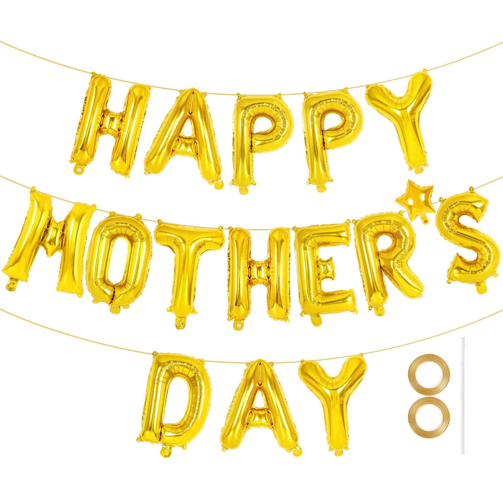 Happy Mother's Day Balloons, Mother's Day Letter Balloons Banner, Happy Mothers Day Backdrop Balloon for Mothers Day Themed Party Supplies (Mothers