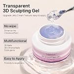 MIZHSE Cream 3D Nail Gel Sculpting Gel for Nails Clear Painting Gels Polish | No Wipe,Nails Rhinestone Decoration Sculpture LED Curing Requires with Chrome Powder