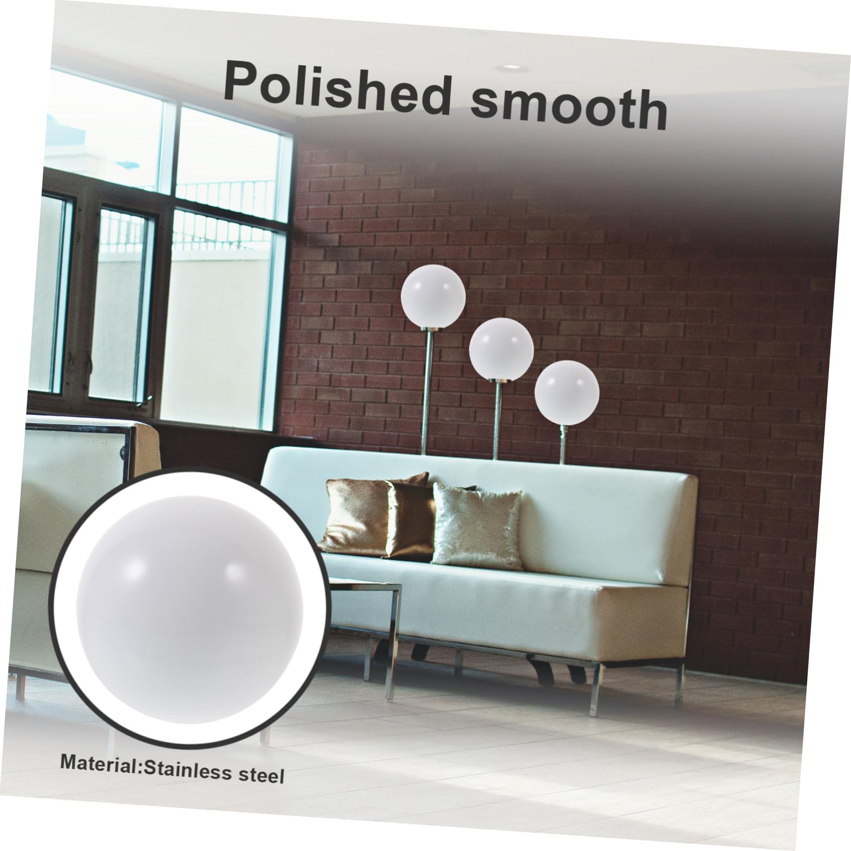 POPETPOP Outdoor Mirror Globe Garden Gazing Ball Polished Stainless Steel Sphere Decor