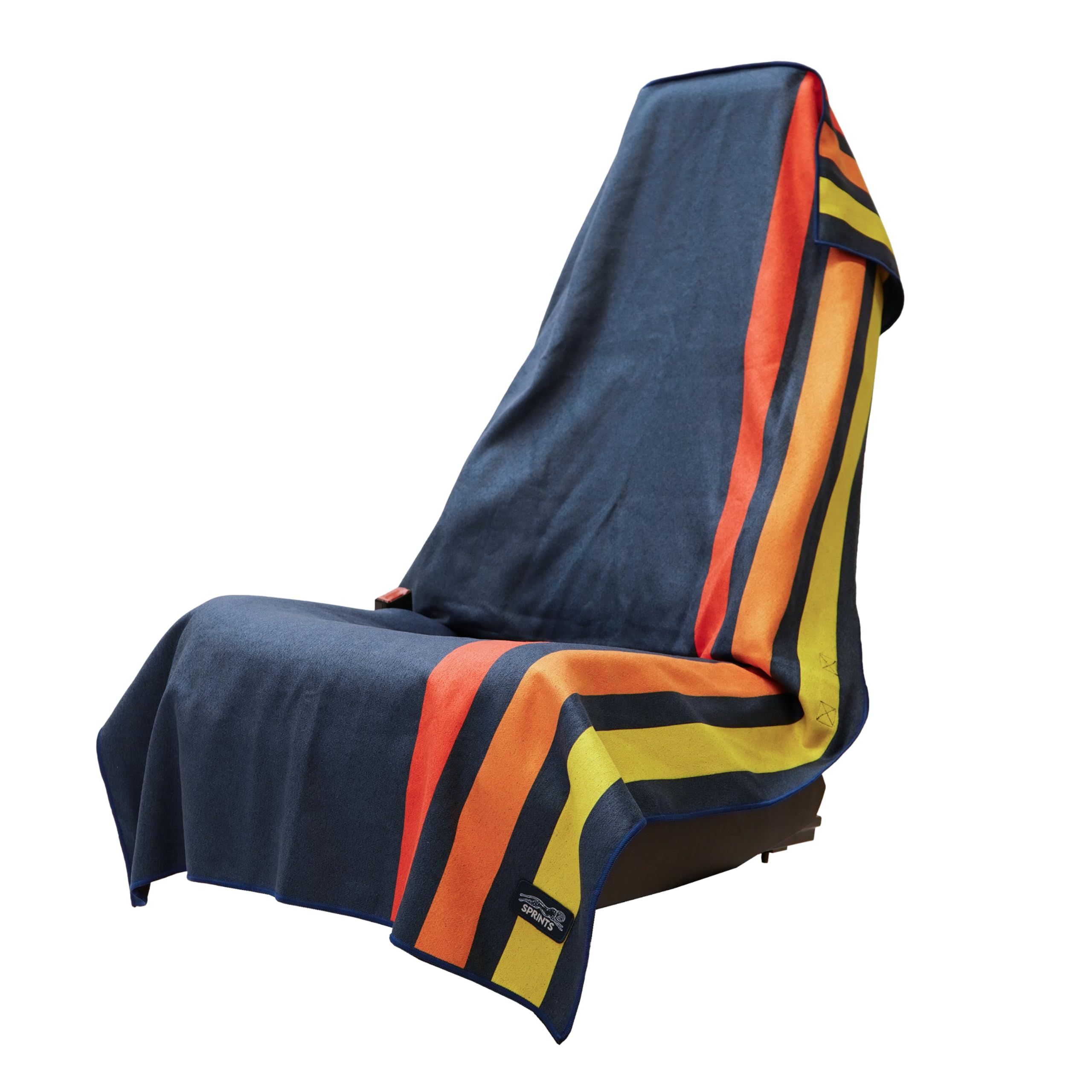 Sprints Athletic Running Towel, Full-Sized, Car Seat Cover - Performance Microfiber (Racing Stripes)