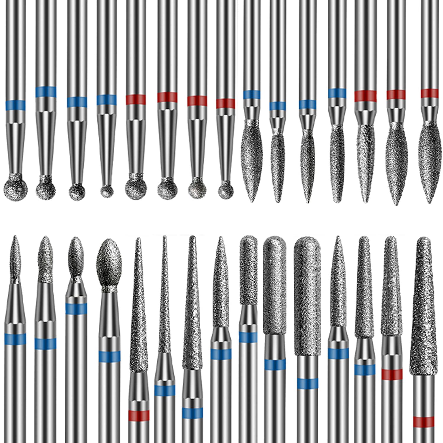 30Pcs Diamond Nail Drill Bits Set, 3/32 Inch Cuticle Bit for Manicure Pedicure Remover Tools, Salon Home Nail Care-image-19