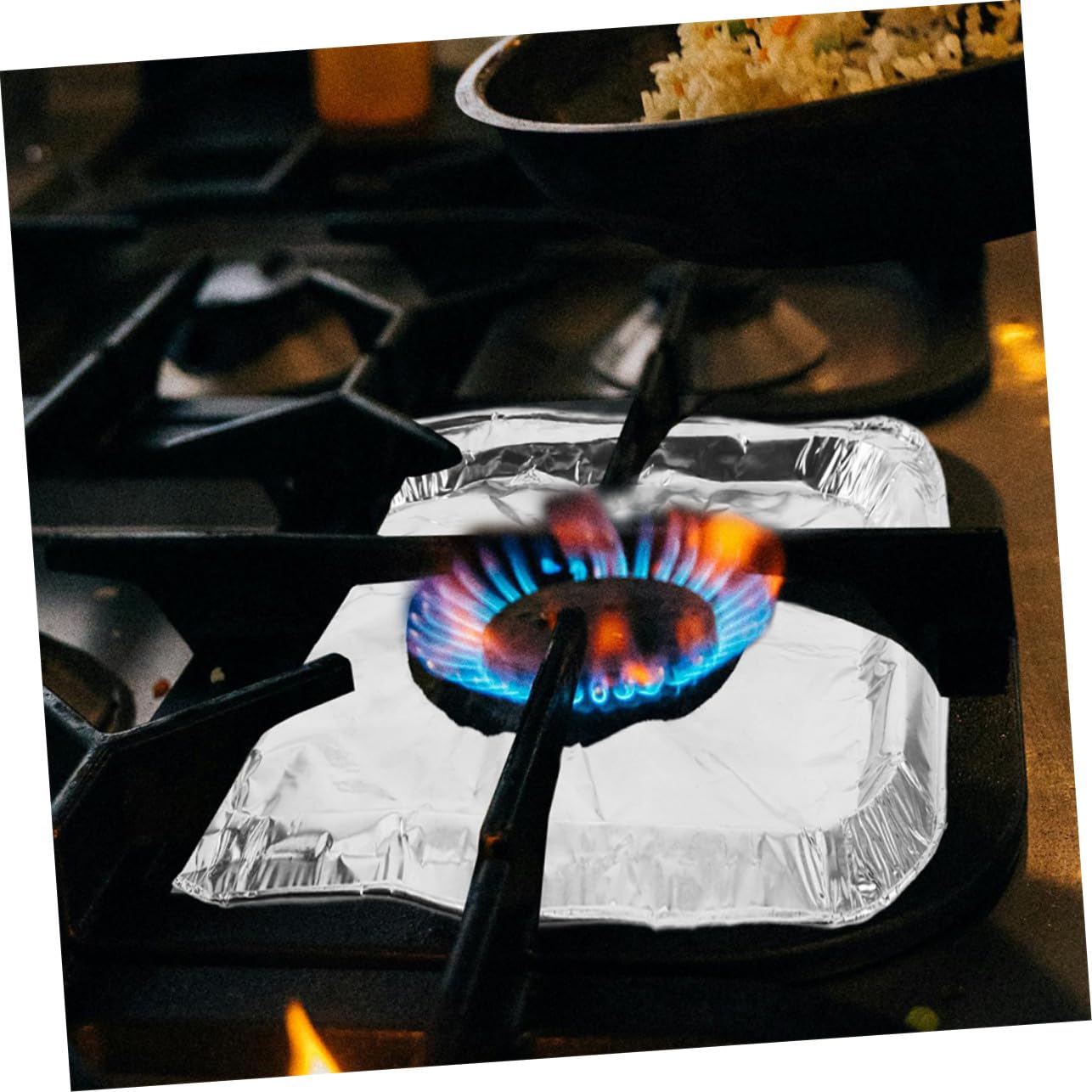 Copri Bruciatori Gas 100 Pezzi in Foglio di Alluminio Argento