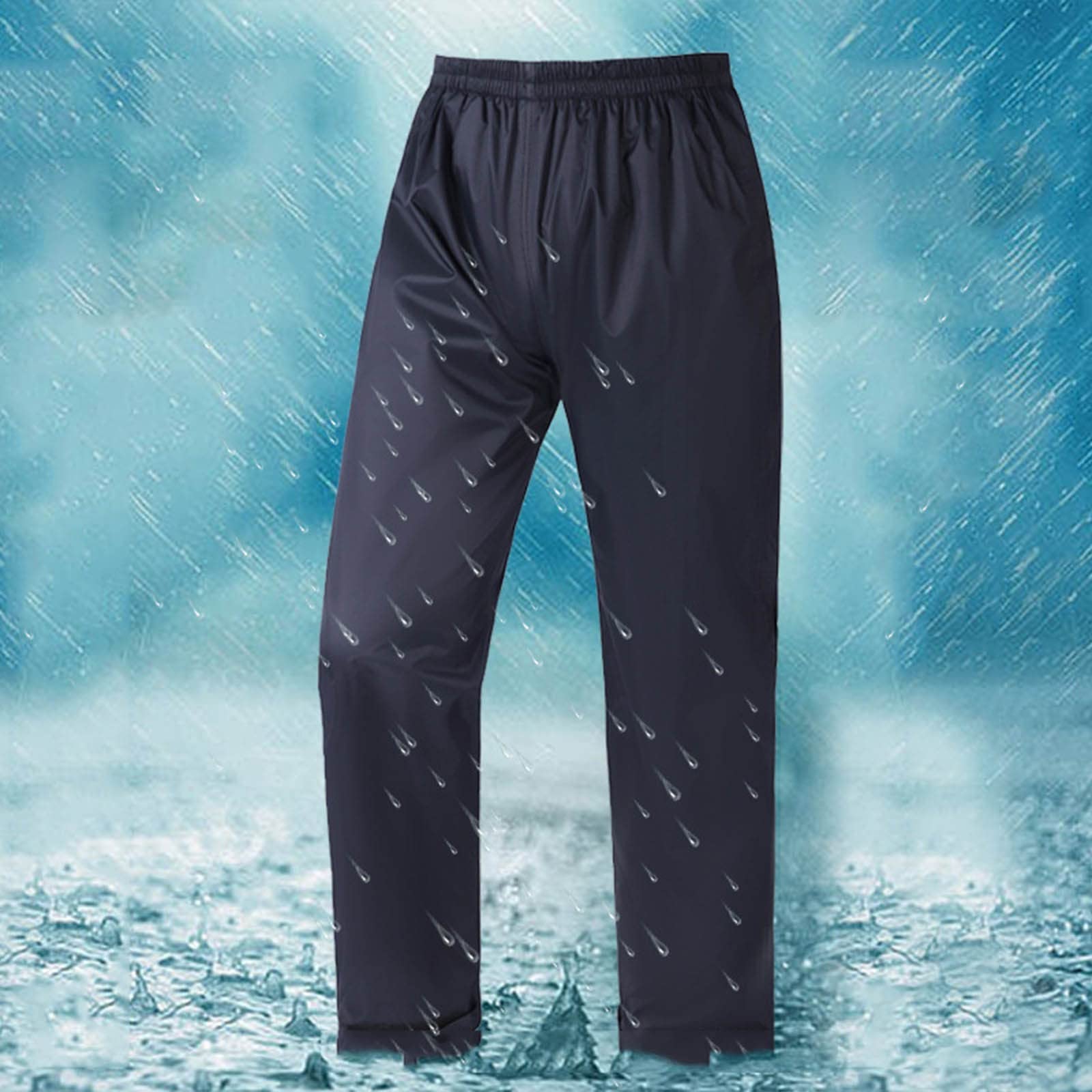 Pantalon de pluie pour moto - Pantalon de pluie jaune - Pantalon de cyclisme - Imperméable - Doublure - Pantalon long - Pantalon doublé - Protection contre la pluie à enfiler - Imperméable