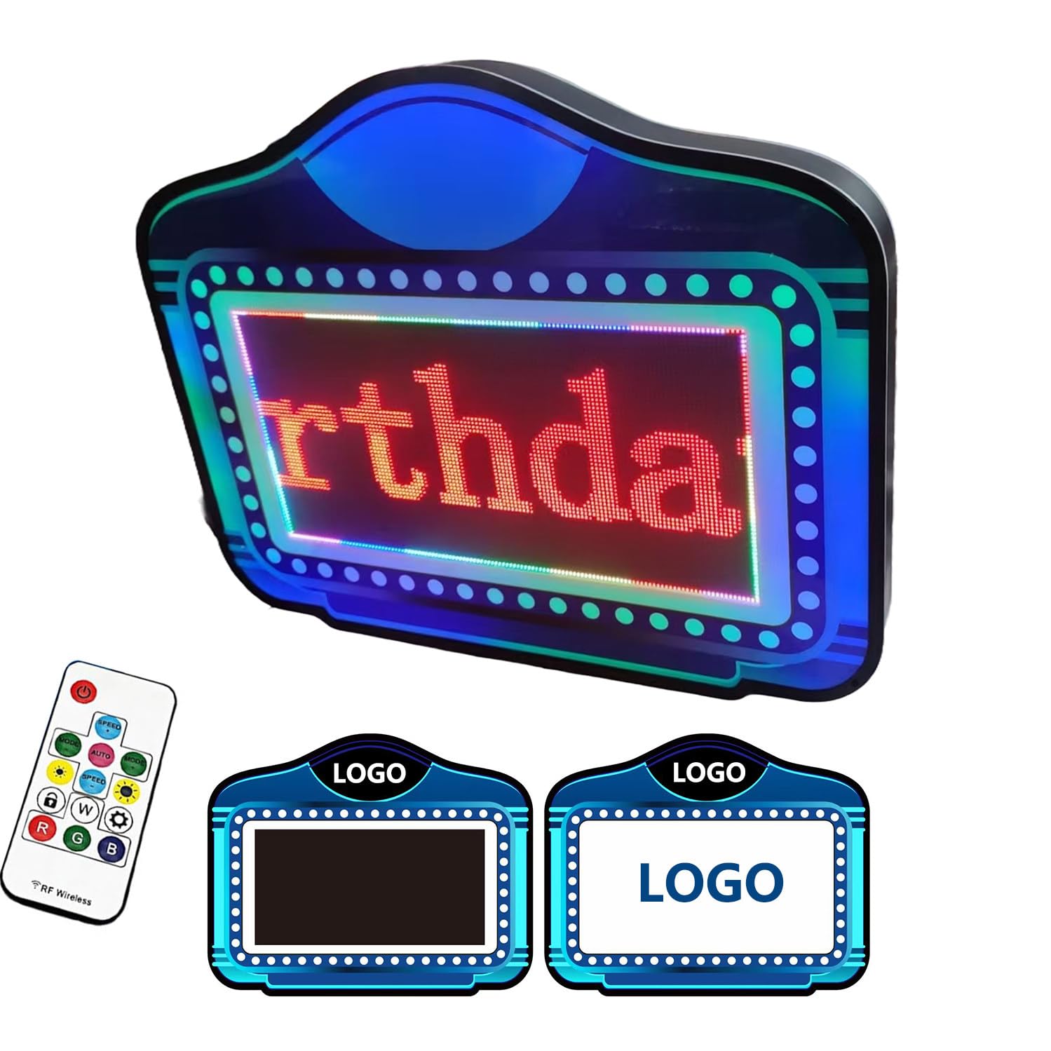 Señal LED de servicio de botella para club nocturno: pantalla de letras RGB con desplazamiento, marco de metal mejorado, control de APP/RF, 2 baterías de 5000 mAh, para bares, fiestas de cumpleaños