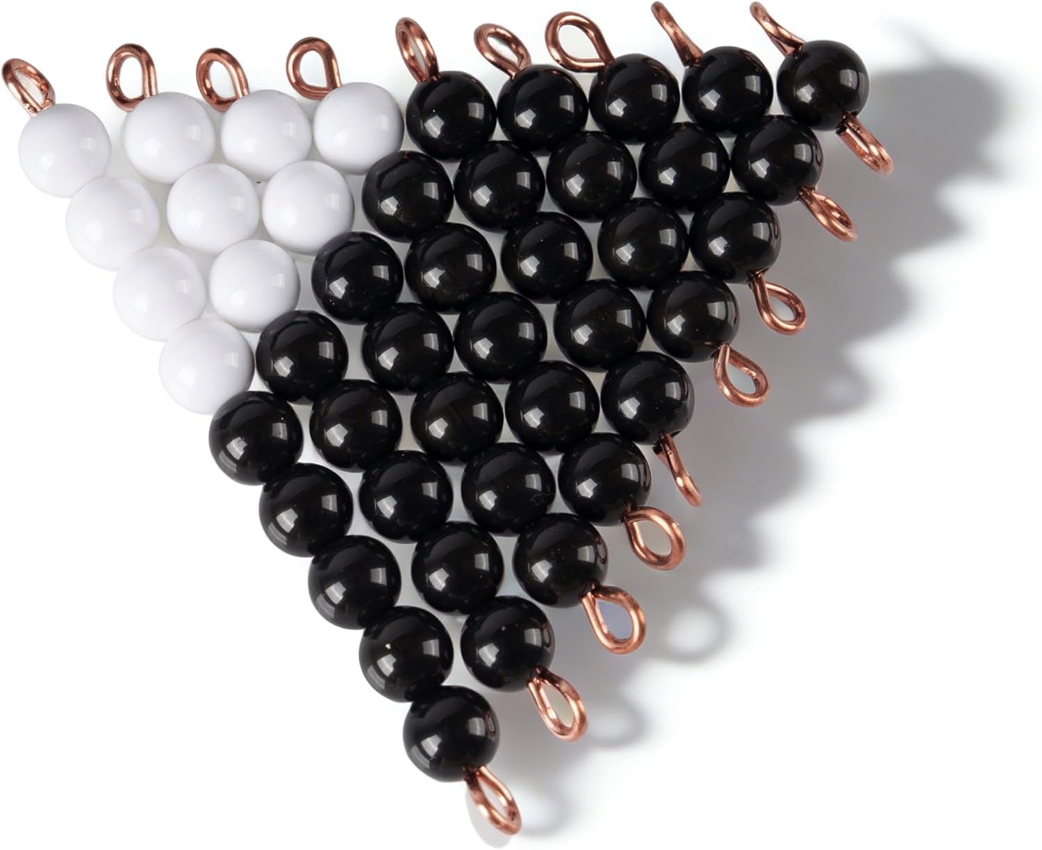Montessori Black & White Bead Stairs 1-9 5Sets without Wooden Box, Acrylic Beads Copper Wire, Addition Subtraction, Negative Number Introduction, Counting Manipulative, Homeschool Math Materials