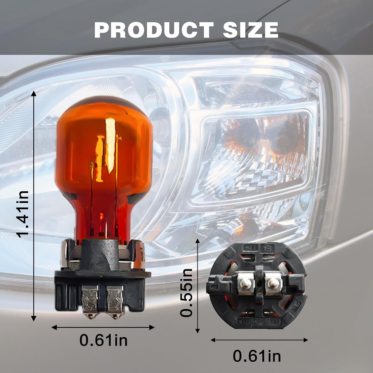 Front Turn Signal Park Lamp Bulb 12174NA PWY24W Fit for 2016-2018 VW Passat Audi A4 Q3 Q7 Replace 12174 (2pc)