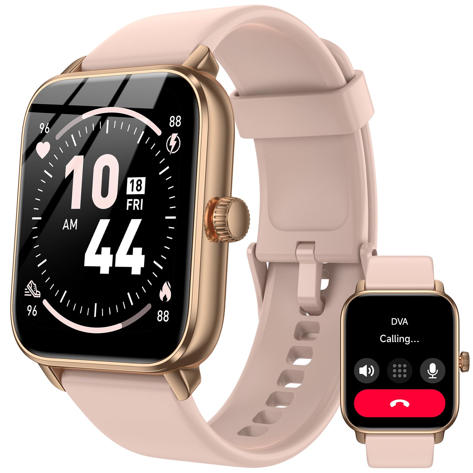 Smart Watches for Men Women, 1.85" HD Touch Screen Fitness Tracker with Bluetooth Calling & Alexa, IP68 Waterproof, 120 Sports Modes, Heart Rate Sleep Monitor, 7 Days Battery for iOS Android (Pink)