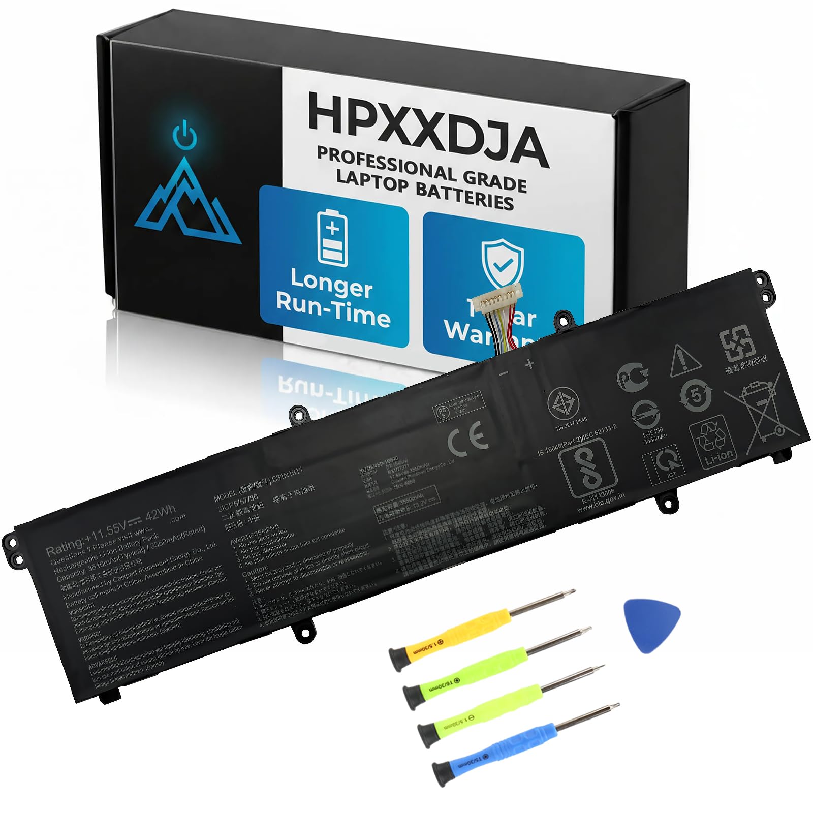 B31N1911 Battery for ASUS VivoBook Flip K413 K413EA K413EP K413EQ K413FA K413FQ K413JA S433EA S433FA X413EA X413JA TP420 TM420 TP470 TM420UA TM420IA TP420UA TP420IA TP470E TP470EA TP470EZ