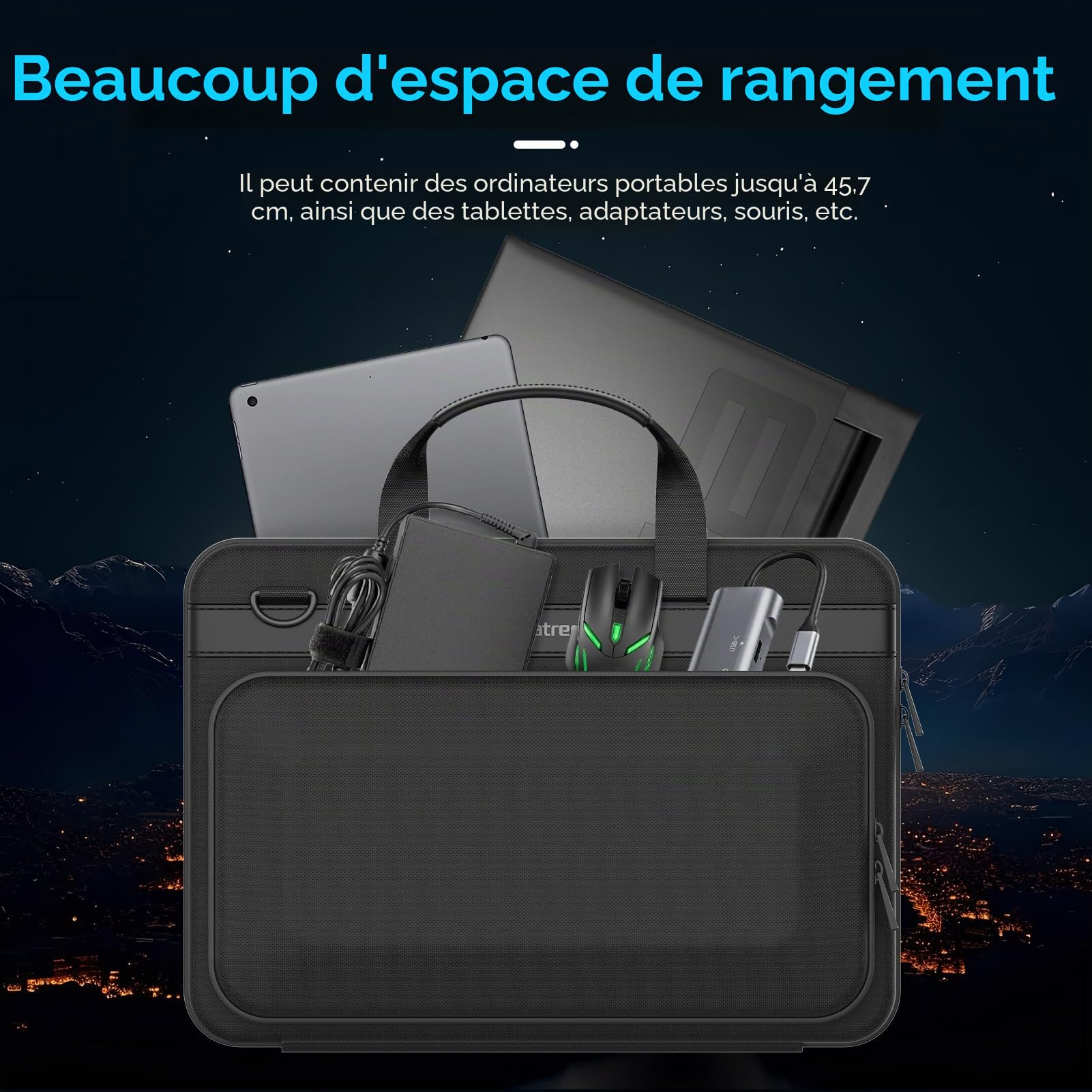 Smatree Sac de transport pour ordinateur portable Compatible pour 18 pouces Acer Predator Helios 18 Gaming Laptop, pour 18 pouces DELL Alienware m18 R2/m18 Gaming Laptop Sac à main étanche (A800XL)