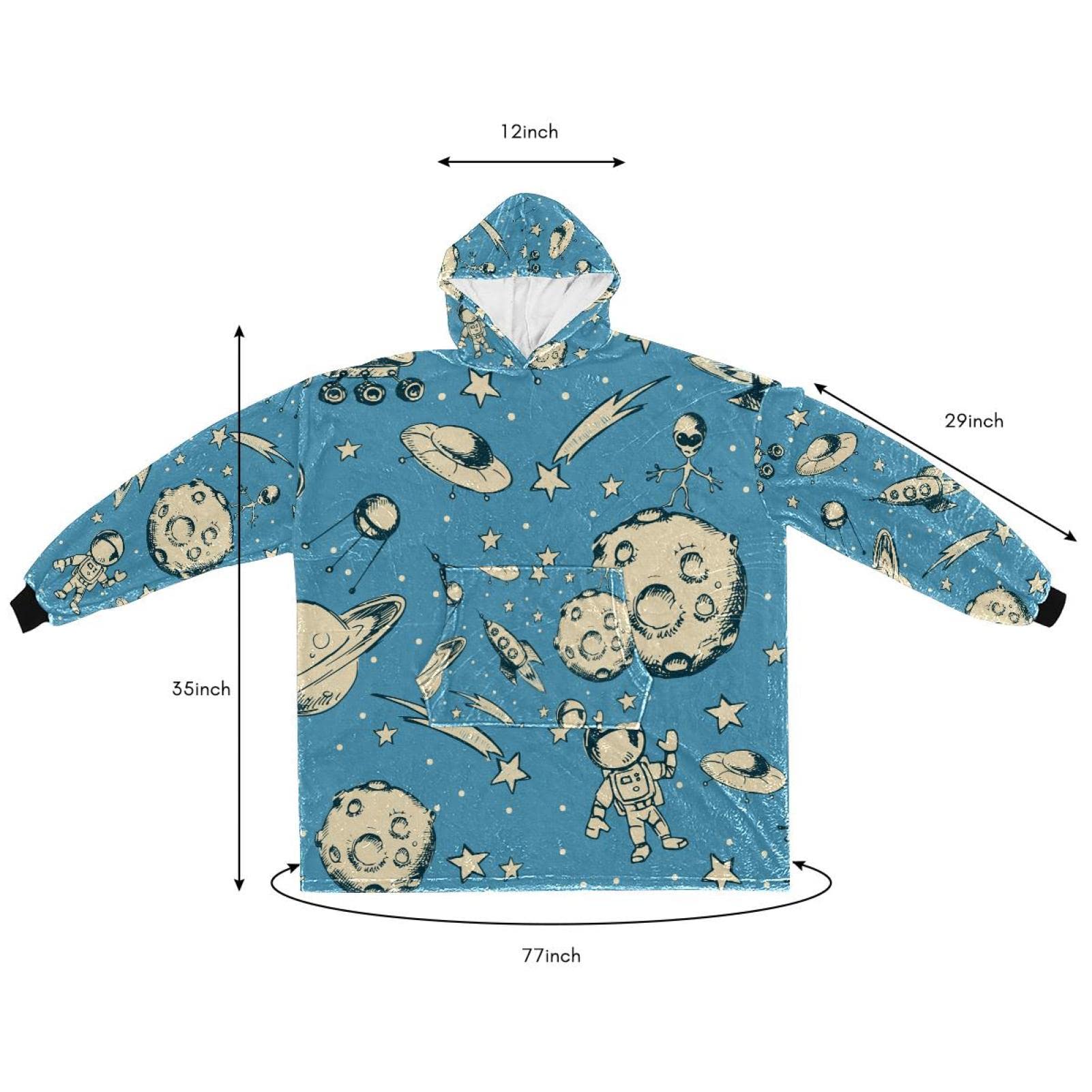 Solaris Felpa Coperta Oversize Unisex – Morbida Sherpa Reversibile, Con Cappuccio E Grande Tasca – Calda E Comoda Per Adulti E Bambini - 4
