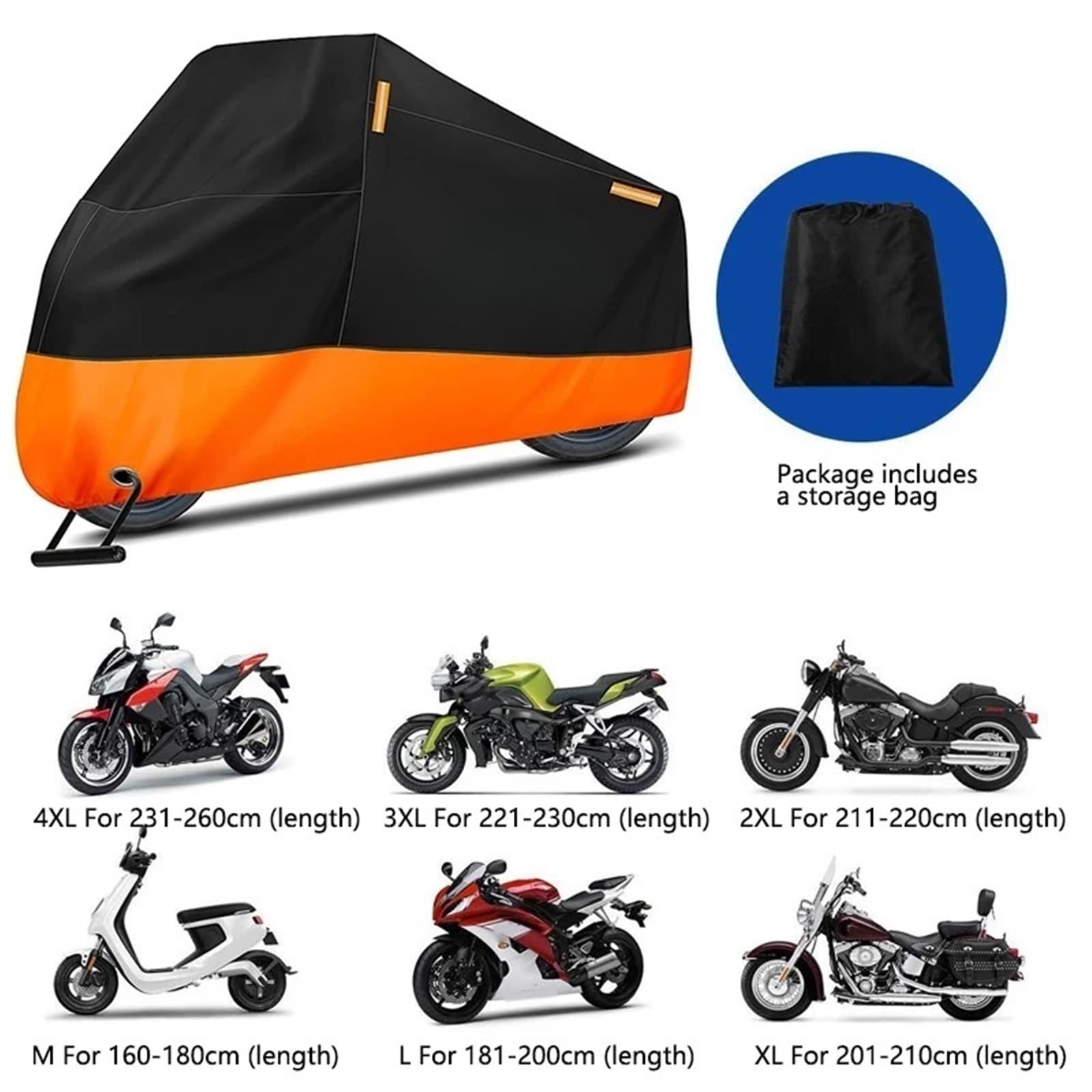 For K-T-M RC Duke 390 200 790 890 690 250 125 990 300 Adventure 1290 1050 1090 Motorcycle Cover Waterproof Outdoor Scooter UV(3XL for 220-230cm)