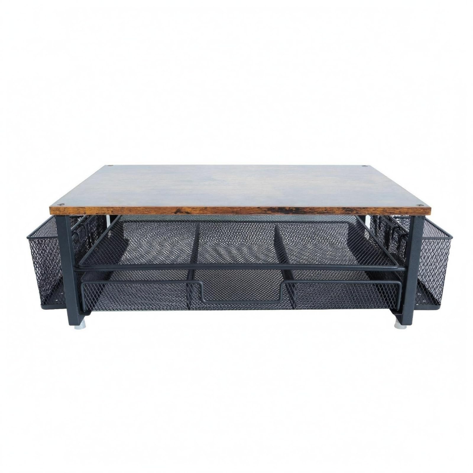 Organizzatore Scrivania Supporto Mensola Tavolo Rialzo Schermo Cassetto Rete Metallo Porta Penne Struttura Solida in Acciaio al Carbonio Adatto per Lavoro Studio Office