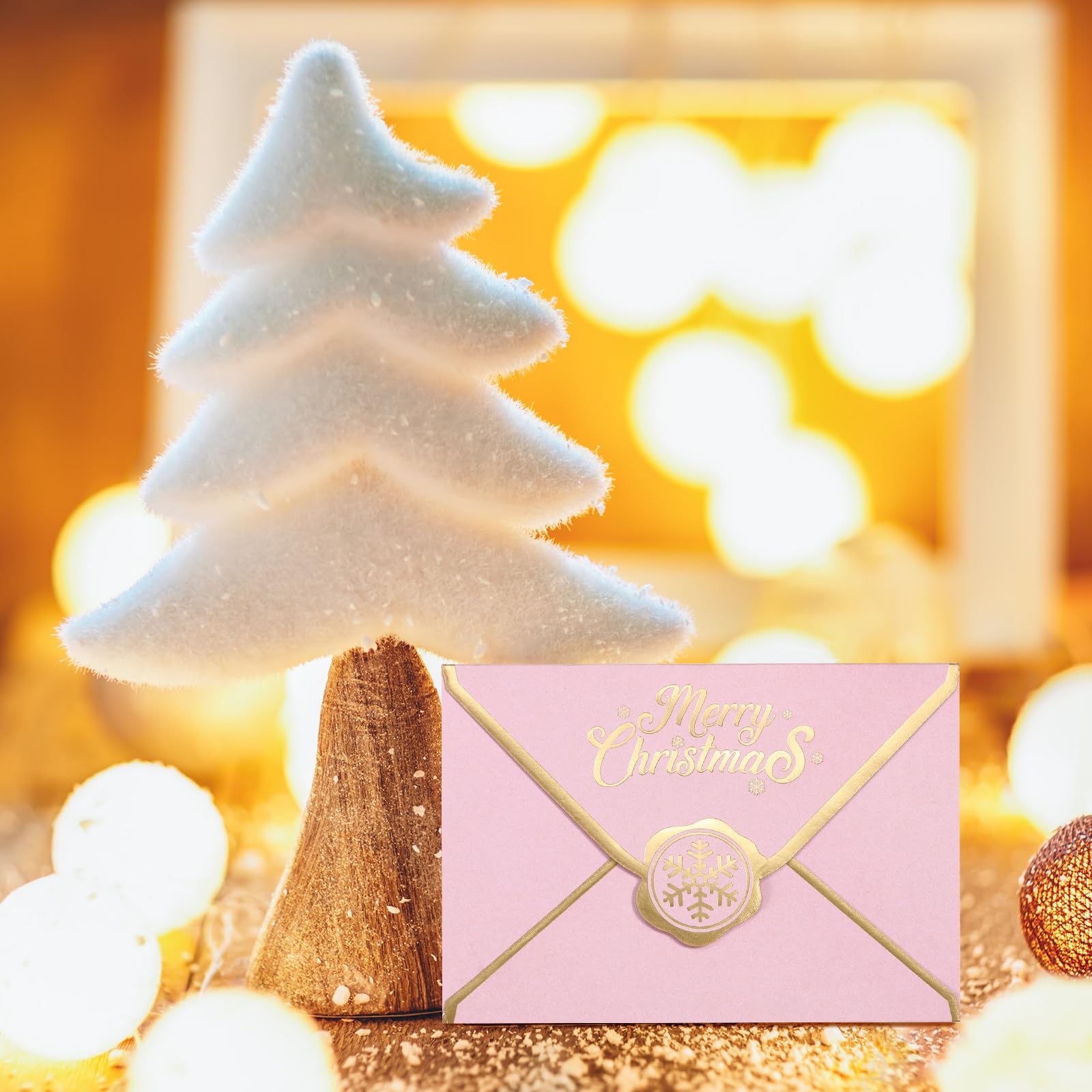 50 sobres para tarjetas de regalo de Feliz Navidad, a granel, mini fundas para tarjetas de regalo de vacaciones, con borde dorado para notas, tarjetas de crédito, invitación, Navidad, vacaciones,