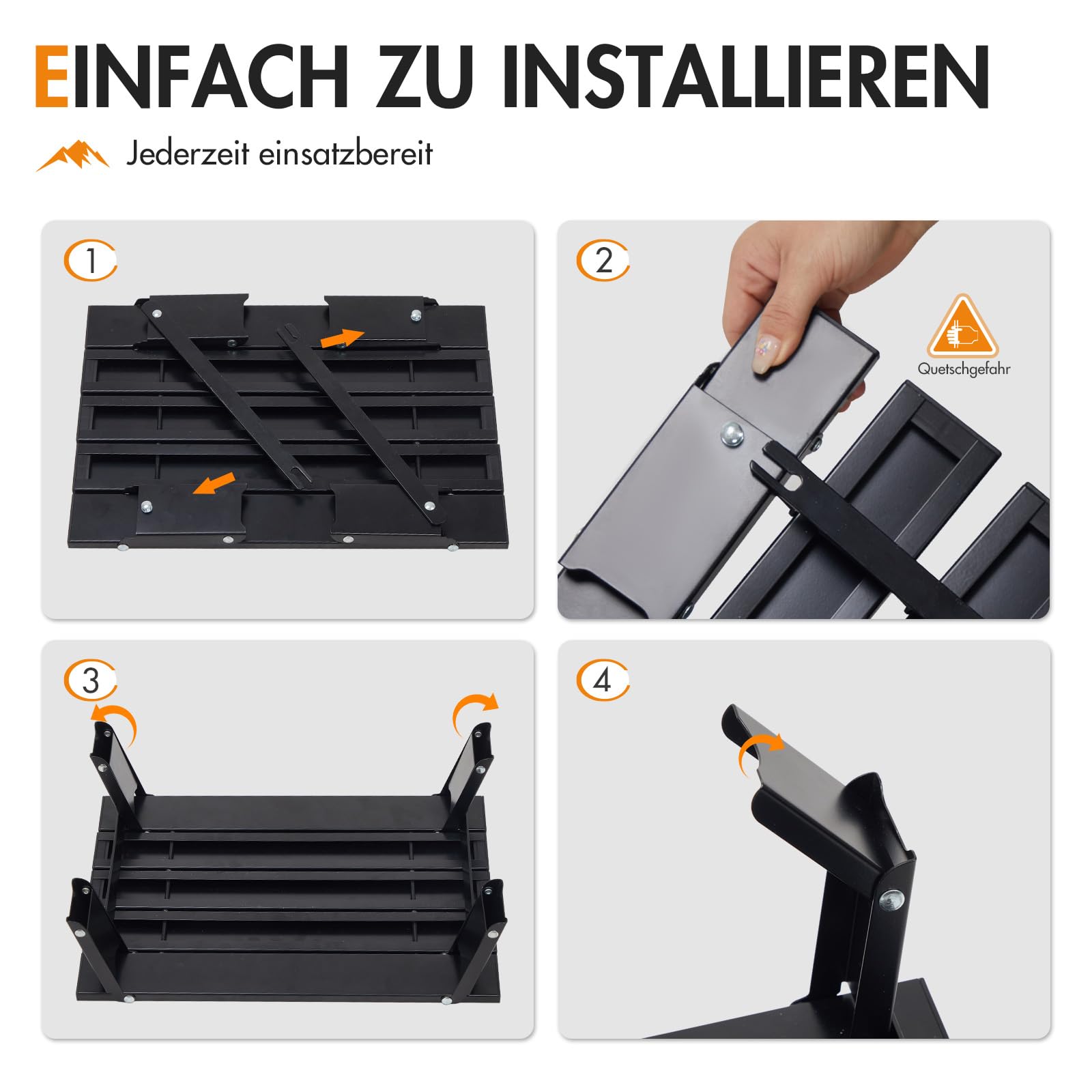 Portal Campingtisch Faltbar Klein Klapptisch Klappbar Esstisch 40x29x16cm Höhenverstellbarer Mini Campingtisch Ultraleicht für Camping Outdoor Balkon