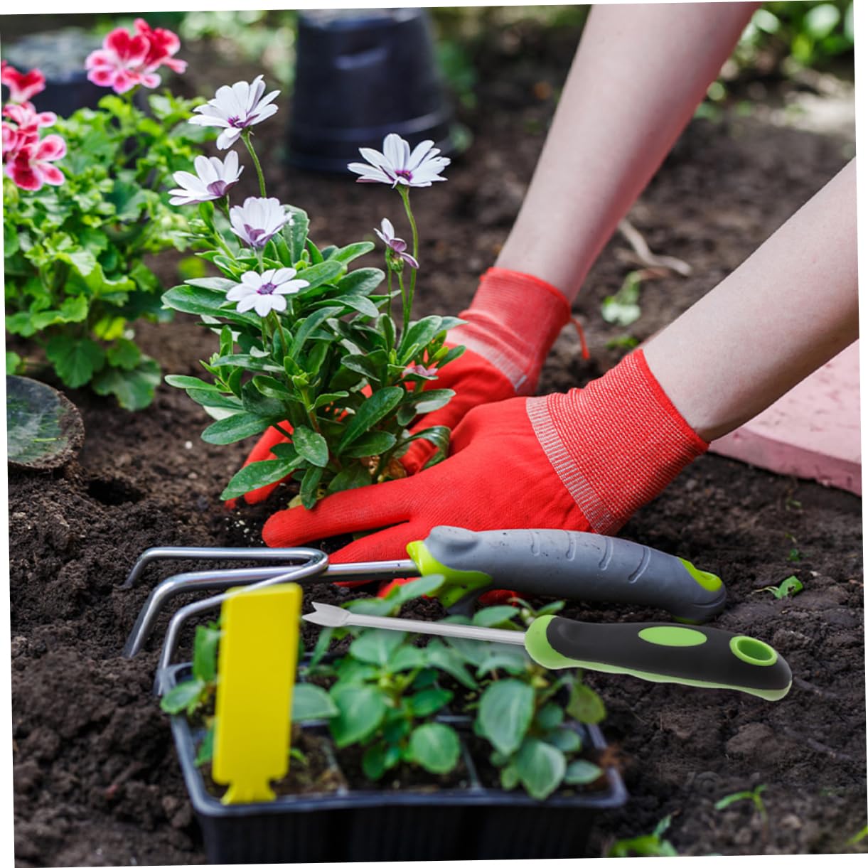 Artibetter 4piezas Pala De Jardinería De Inoxidable Para Arrancar Plantas Pequeñas Herramienta De Desmalezado Manual Diseño Ergonómico y Dientes Afilados Para Huertos y Jardines