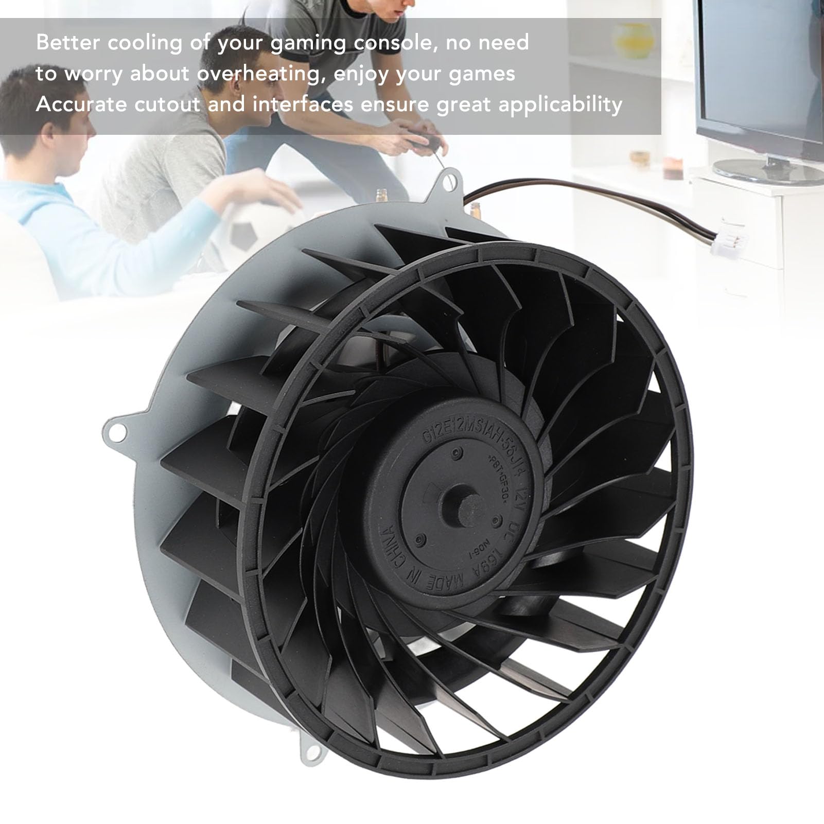 Ventilador de Refrigeración Interno de Repuesto para Slim DC12V 1.69A 1541GS-12M-WB-01 19 Brades, Conector de 3 Pines, Refrigeración Mejorada