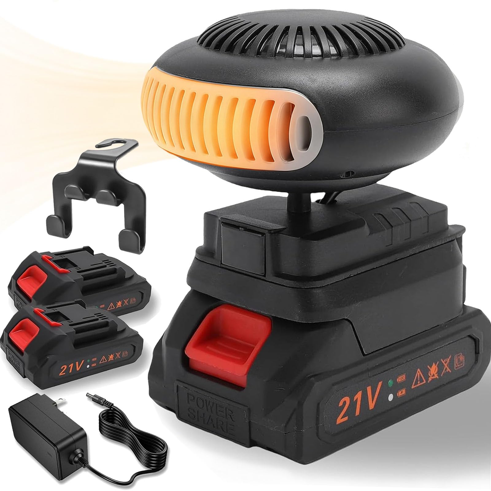 Battery Powered Heater, 2026 New Portable Car Heater Battery Powered, Wireless Cordless Space Heater, 2 Heating Modes(30-80Β°C), 180Β° Rotating Head, for Office,Indoor (10-cell,Battery*1)