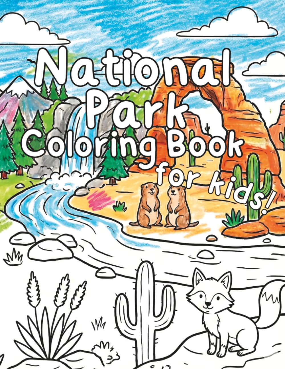 National Park Coloring Book for Kids: Simple Wildlife and Nature Scenes to Color from America's National Parks