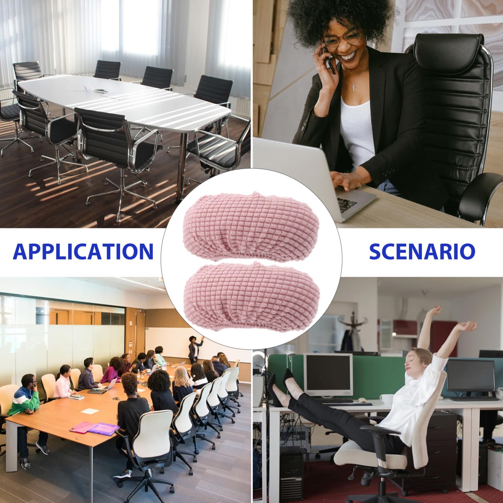 FUNOMOCYA 2Pcs Detachable Office Chair Armrest Covers Stretchy Elastic Armrest Sleeves for Computer and Office Chairs Armrest Protectors for Comfortable Seating - Image 4