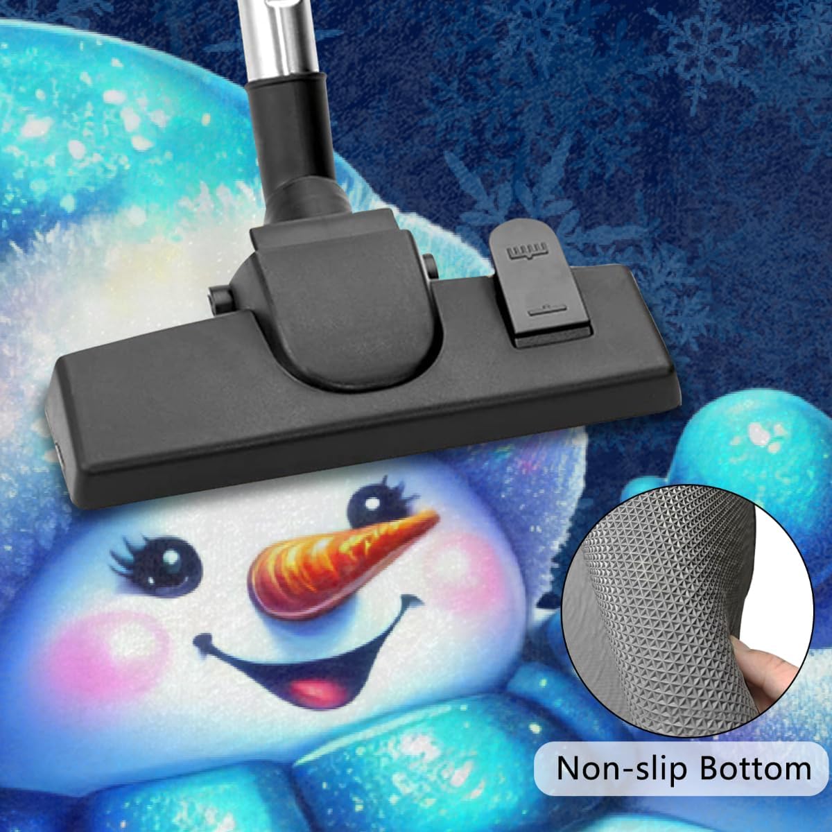 Half Round Door Mat Snowman Christmas Holidays Non Slip Absorbent Semi Circle Area Rugs Washable Half Moon Floor Mats for Indoor Patio Kitchen Bathroom Entryway Fireplace Home Carpet Decor