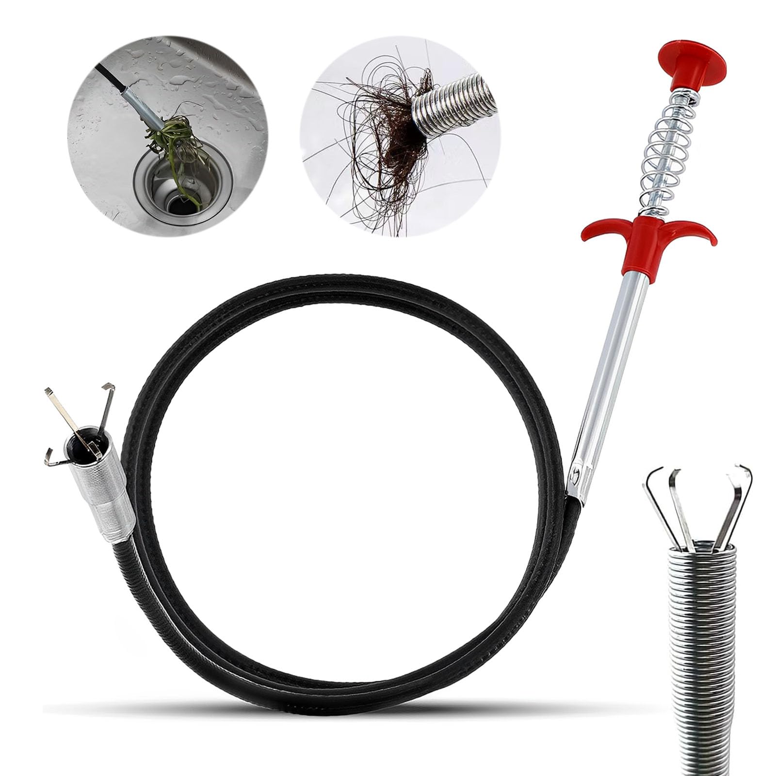 Fogna Spazzatura Clip, 1 Piece Gripper Flessibile Artiglio Gripper Set Retractable Quattro-Prong Maniglia per Scarichi Lavello Vasca da Bagno Canali fognari Toilet