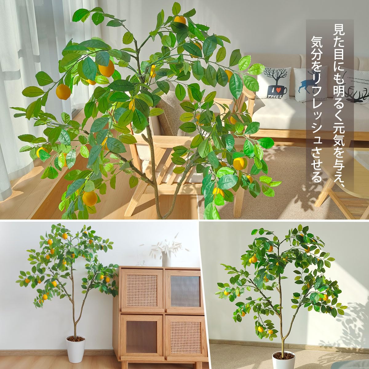 Amazon｜RAKU フェイクグリーン 観覧植物 人工観葉樹 観葉植物  